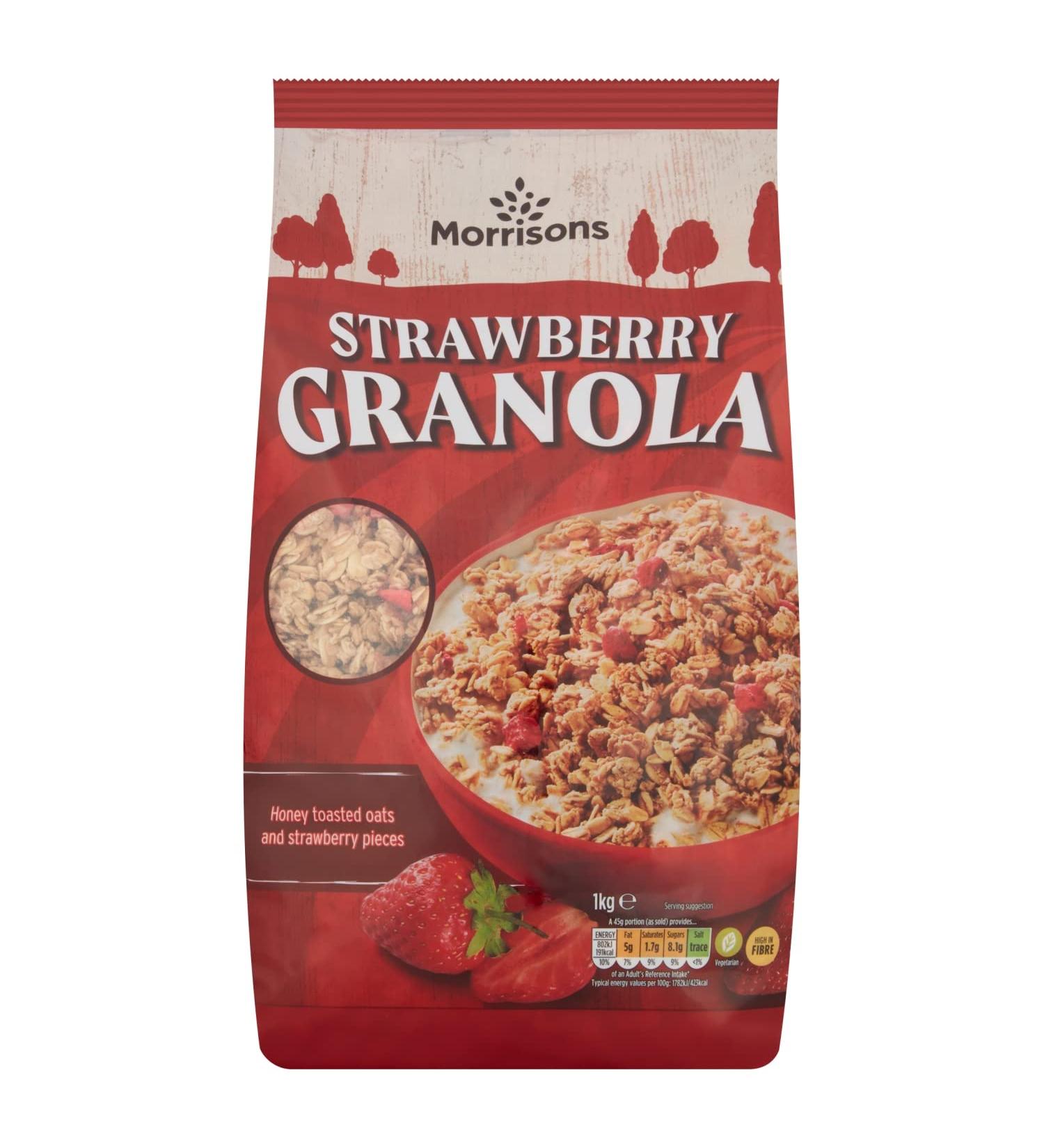 Morrisons Strawberry Granola 1kg - Buy Online on GoSupps.com
