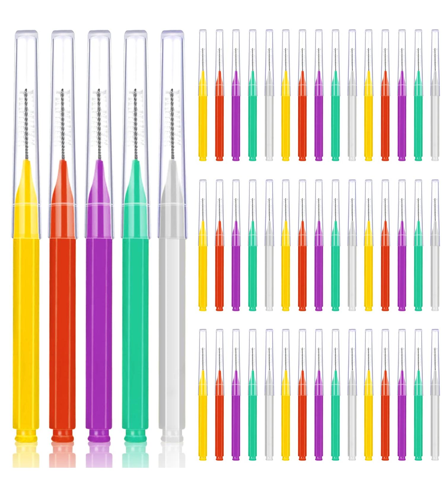 50 PCS Interdental Brush Braces Cleaner - Dental Flossing Head Oral Hygiene Tool Set (5 Colors/Sizes) | PHSZZ - Buy Online on GoSupps.com