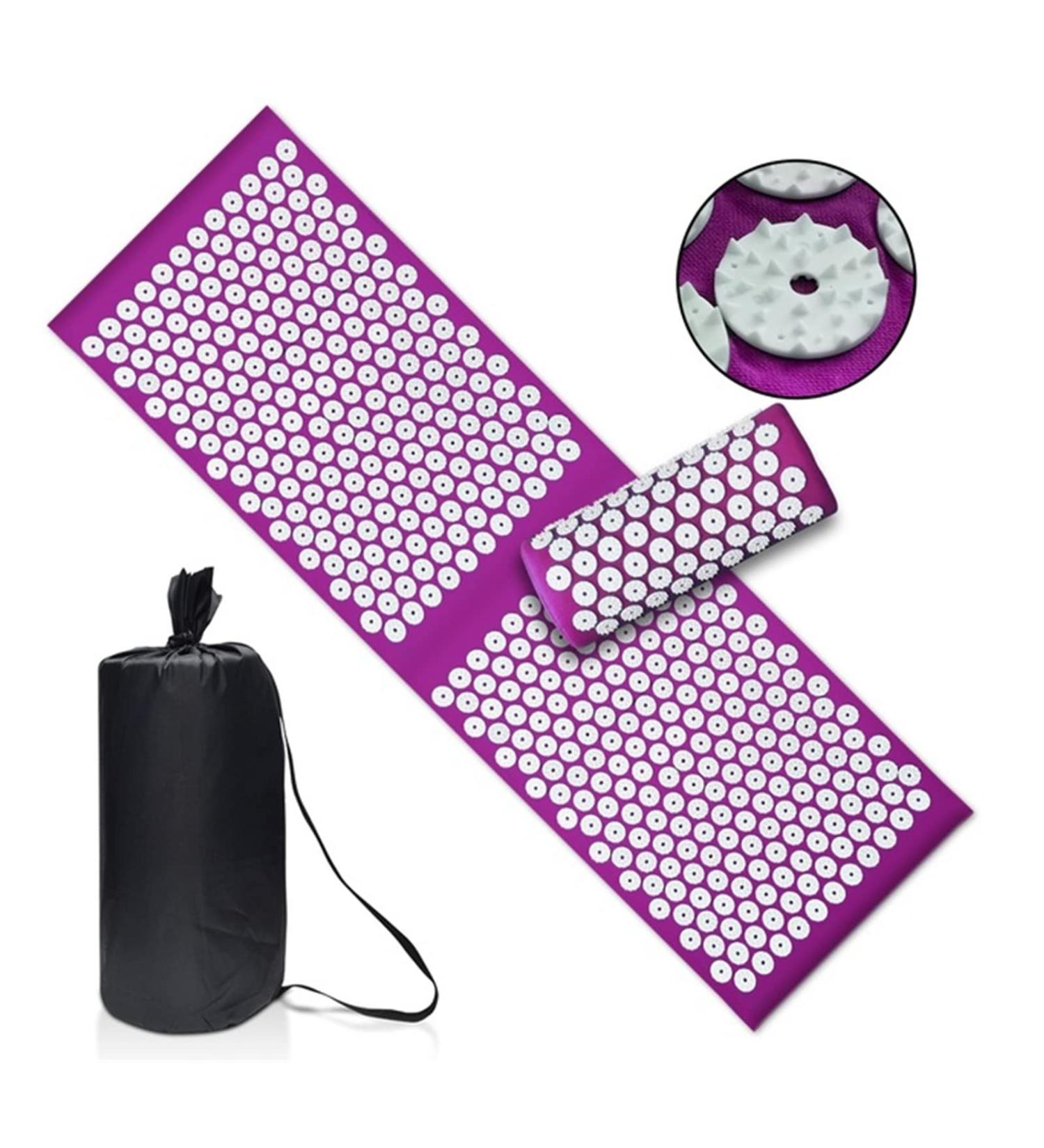Buy Dunlap Massage Cushion & Acupressure Mat - Extra Long Pain Relief Yoga Spike Pillow (Purple) - Buy Online on GoSupps.com