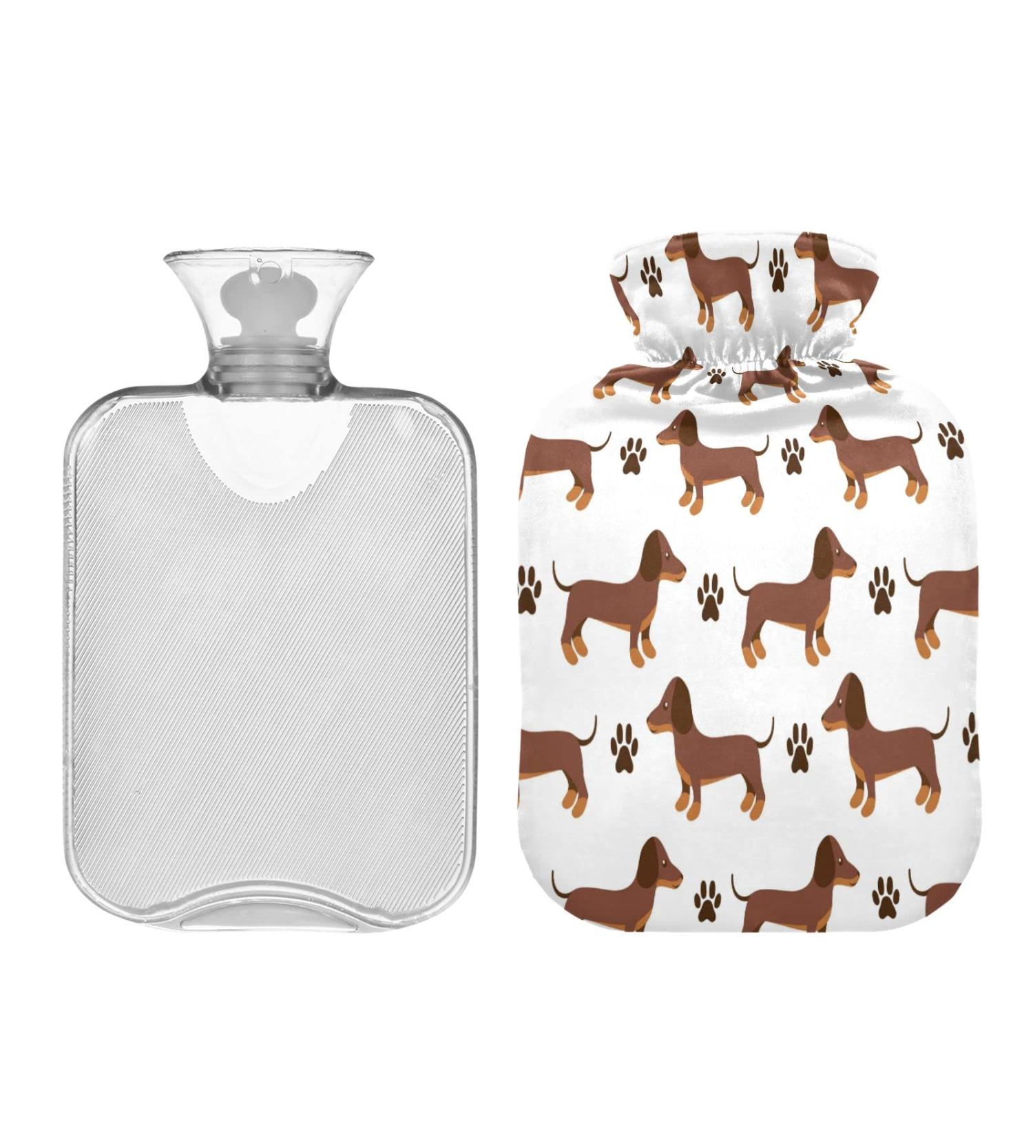 KCLDECI Dachshund Hot Water Bottle with Cover - 2L Foot Warmer & Pain Relief - Heat & Cold Therapy for Cramps - Buy Online on GoSupps.com