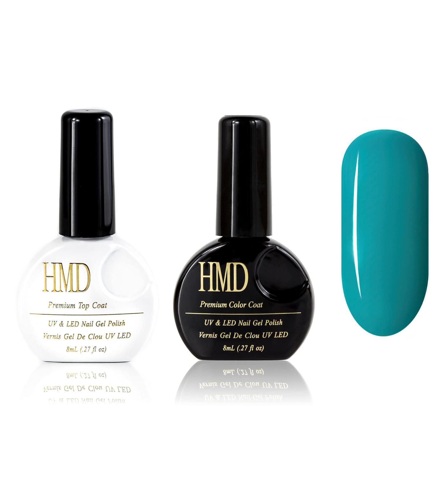 Canada HMD Soak Off UV LED GEl Nail polish color 017 with No Wipe Mirror Shine Top Coat set light ocean color - Buy Online on GoSupps.com