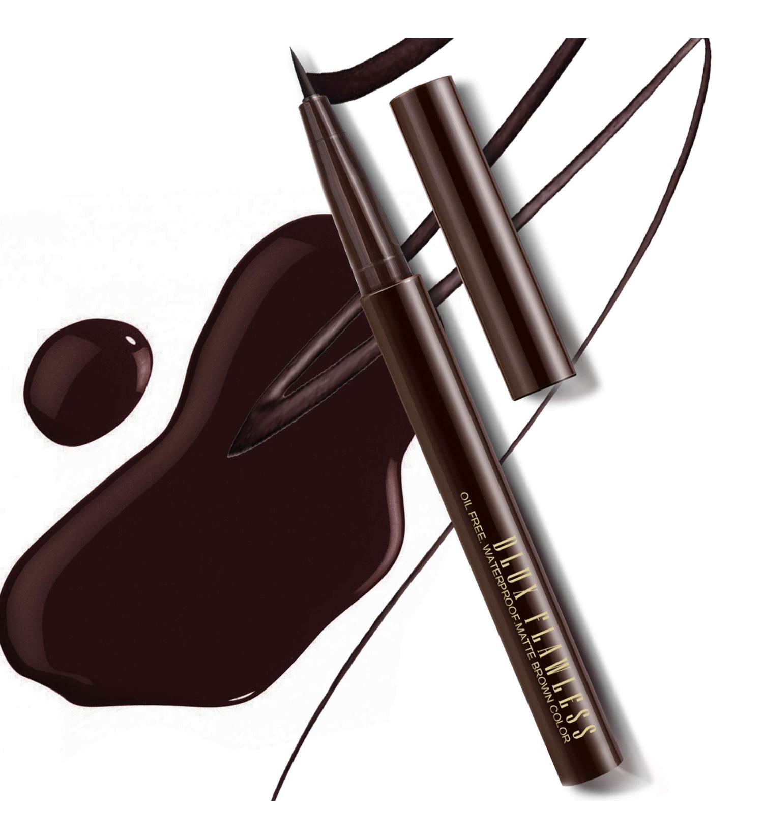 DLUX PROFESSIONAL Waterproof Liquid Eyeliner - Matte Brown | Smudge Proof, Long Lasting & Cruelty Free - Buy Online on GoSupps.com