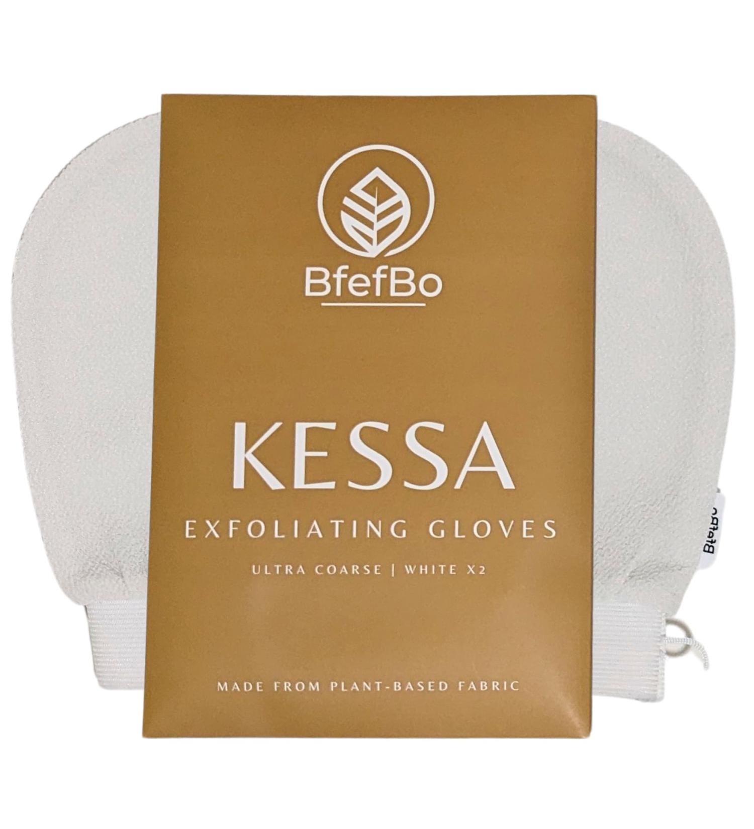 BfefBo Exfoliating glove kessa 2 Pack exfoliating mitt natural shower loofah exfoliating body scrub tan removal plant based eco friendly products plastic free - Buy Online on GoSupps.com