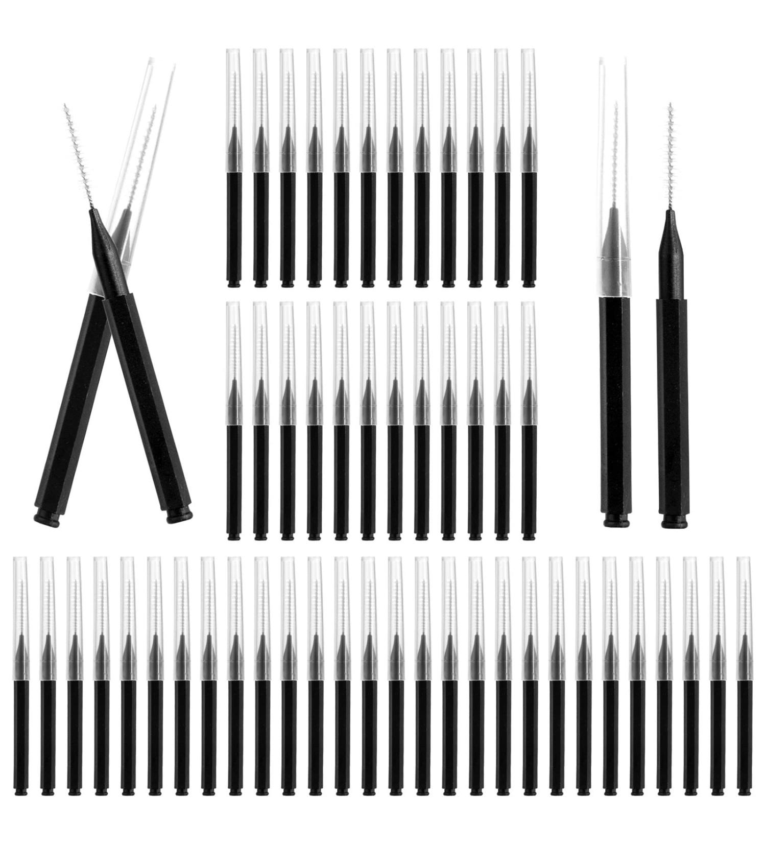 100 Pcs Micro Eyebrow Brush with Cap - Brow Lamination & Eyelash Extension Tools - Buy Online on GoSupps.com