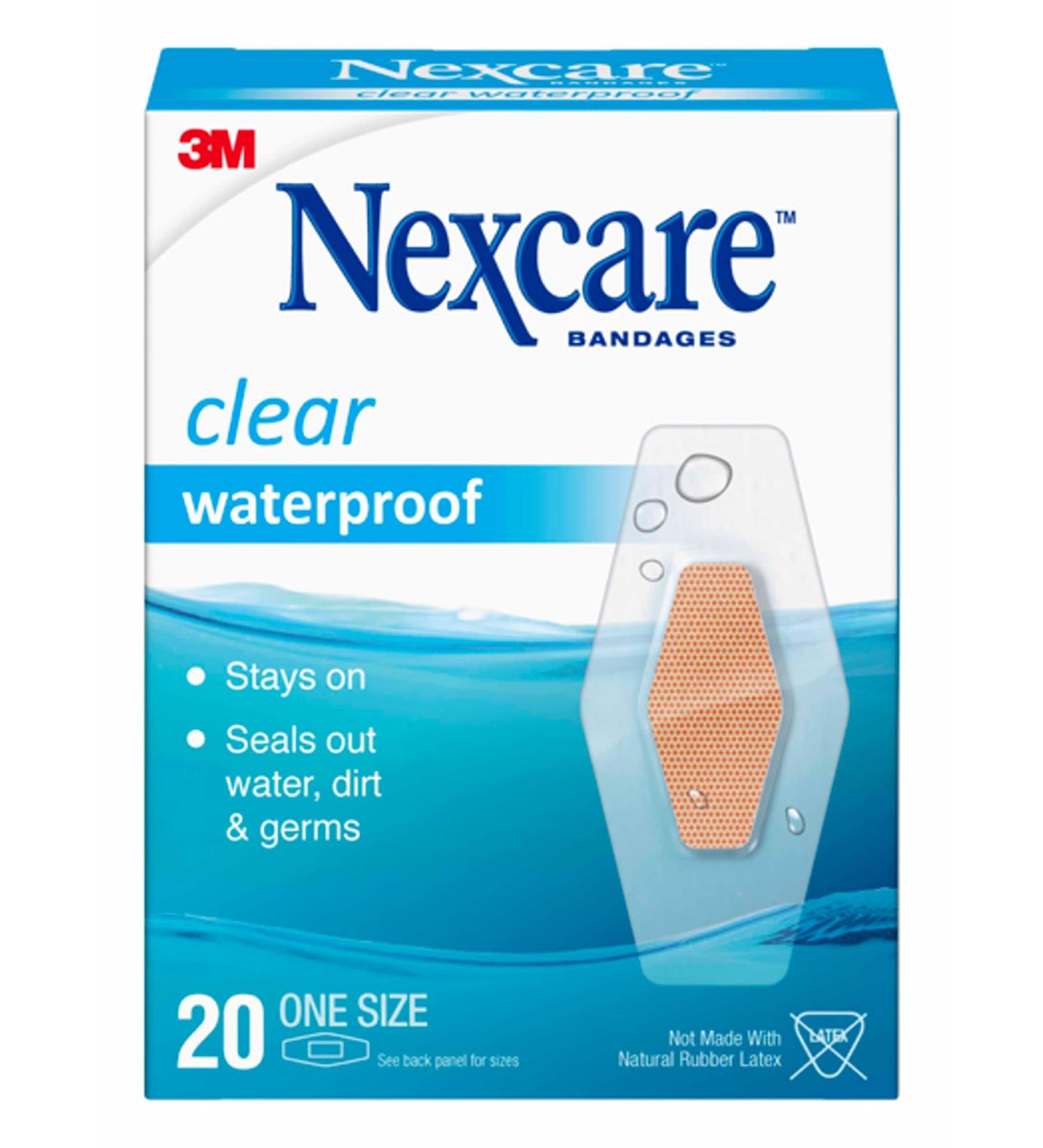 Nexcare Waterproof Clear Bandages Germproof 20 Count x 4 - Pack of 4 - Buy Online on GoSupps.com