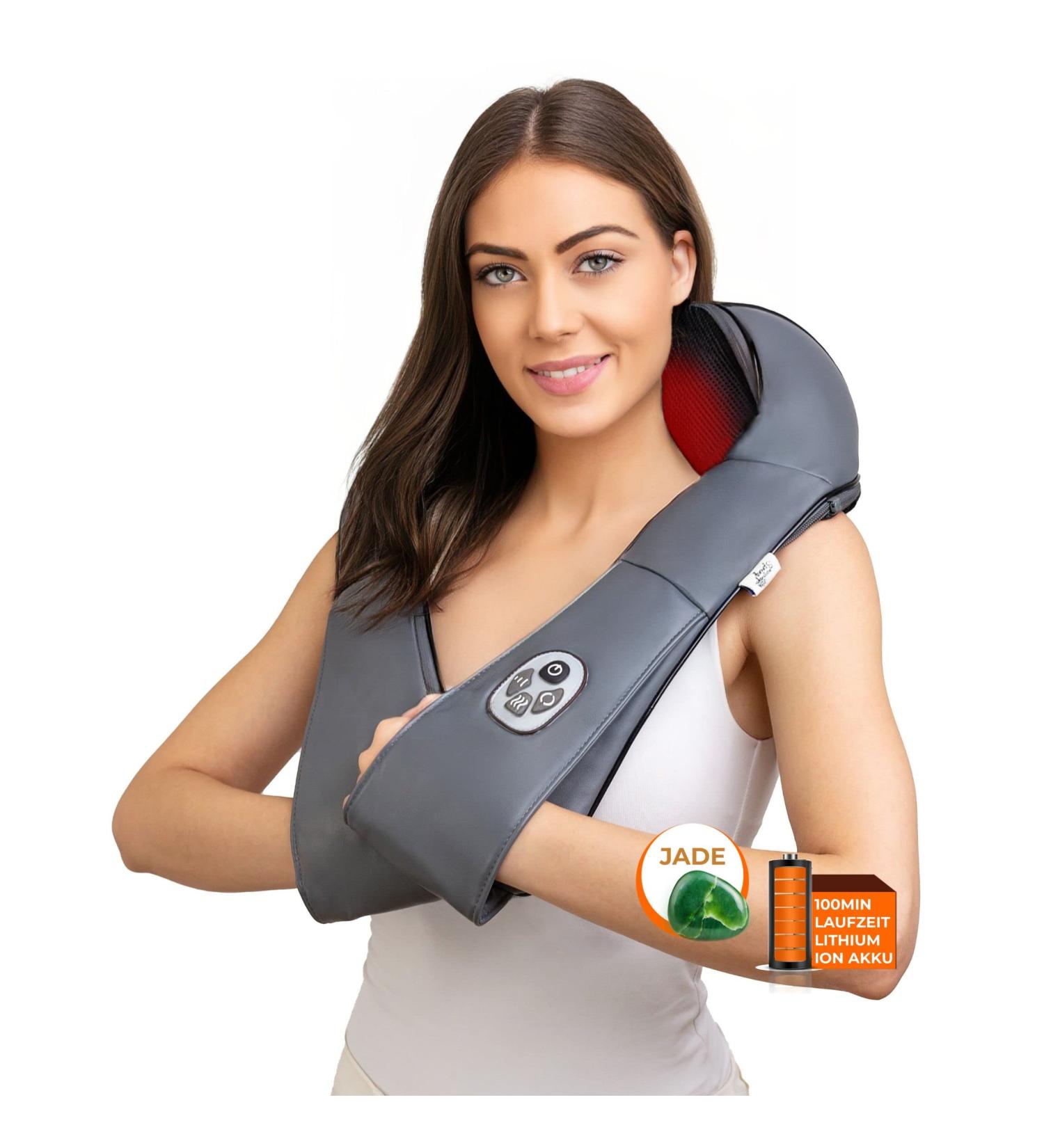 Original Munich Spring Shiatsu Neck Massager with Heat & Jade Stones | Wireless Full Body Wellness | 7-Year Guarantee | German Design - Buy Online on GoSupps.com