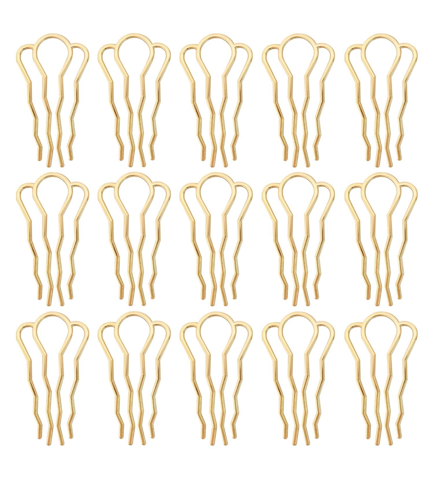 Metal Hair Comb 10 Pieces 2 Sizes | Gold Hair Accessories Comb | Perfect for Women and Girls | Modern and Stylish - Buy Online on GoSupps.com