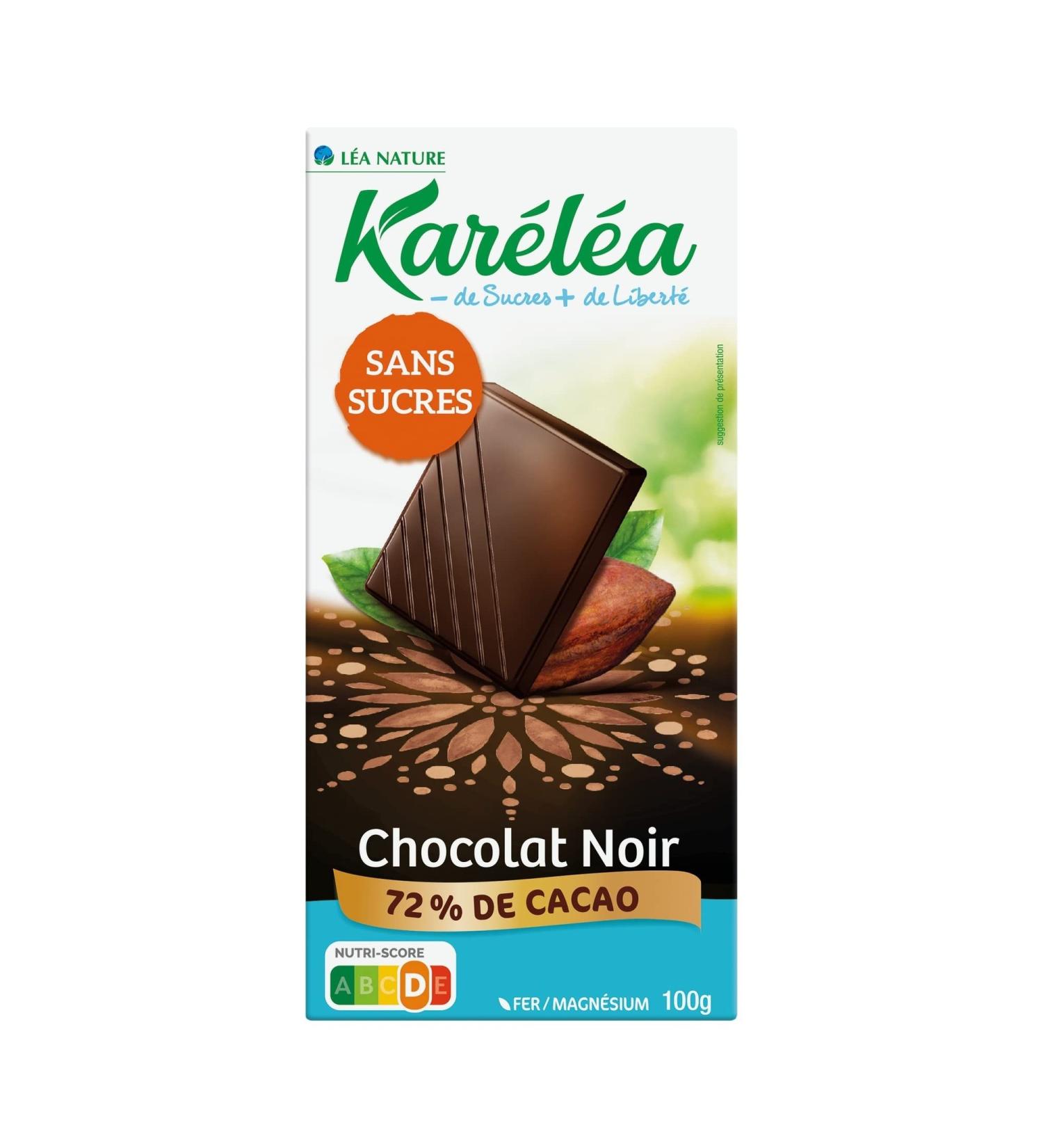 Kar l a - Chocolat Noir 72% cacao - Sans Sucre - 100 g - Lot de 6 - Buy Online on GoSupps.com
