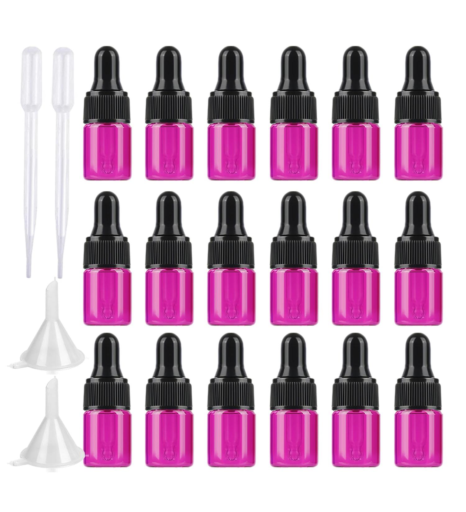 BPZXL 20-Pack 2ml Pink Glass Pipette Bottles - Ideal for Aromatherapy & Essential Oils - Buy Online on GoSupps.com