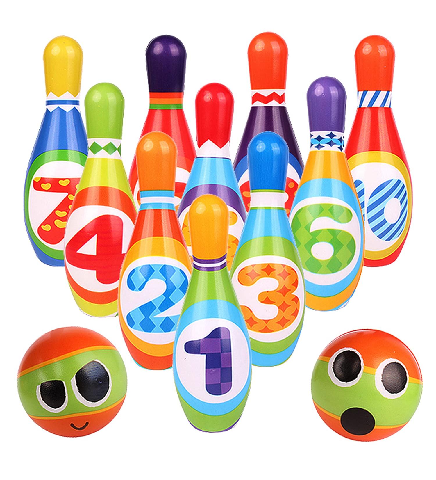ToyVelt Kids Bowling Set - 10 Pins, 2 Balls - Indoor & Outdoor Games for Boys & Girls 3-12 Years - Buy Online on GoSupps.com