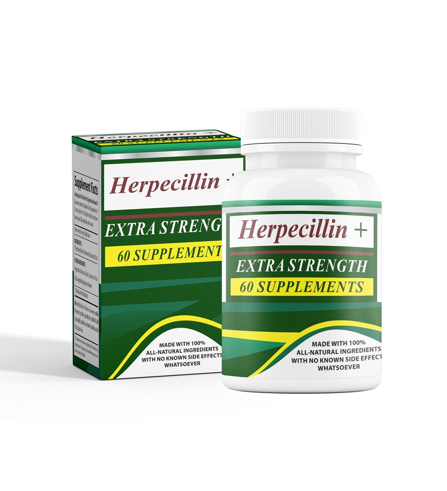 Herpecillin Plus: Immune Support for Shingles, Genital & Cold Sores - 60 Supplements - Buy Online on GoSupps.com