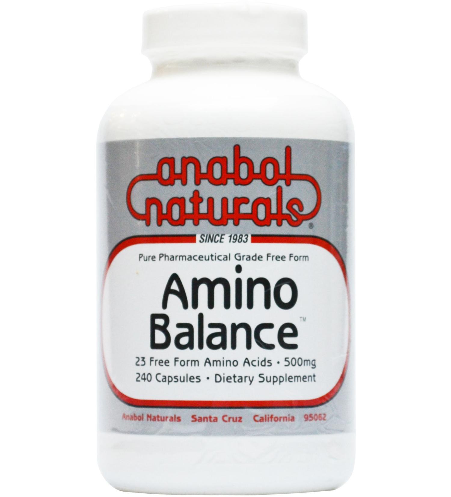 Amino Balance 240 caps Amino Energy Supplement Complete 23 FreeForm Amino Blend Formula with BCAA s 9 Essential Amino Acids EAA s for Sports Nutrition Post Workout Muscle Recovery