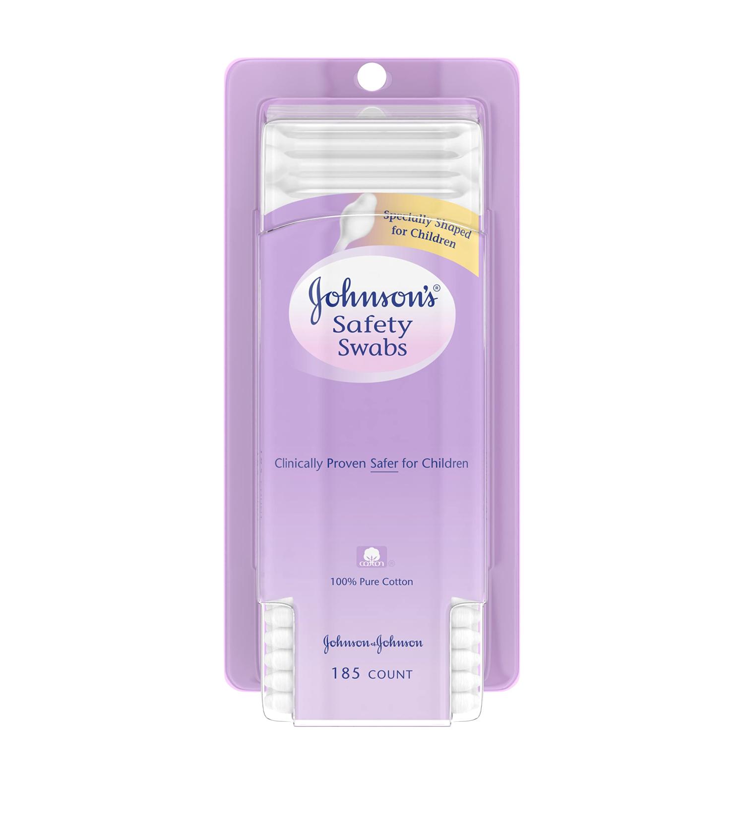 Johnson's Safety Ear Swabs for Babies and Children - Gentle Non-Chlorine Bleached Cotton - 370 ct (2 Packs) - Buy Online on GoSupps.com