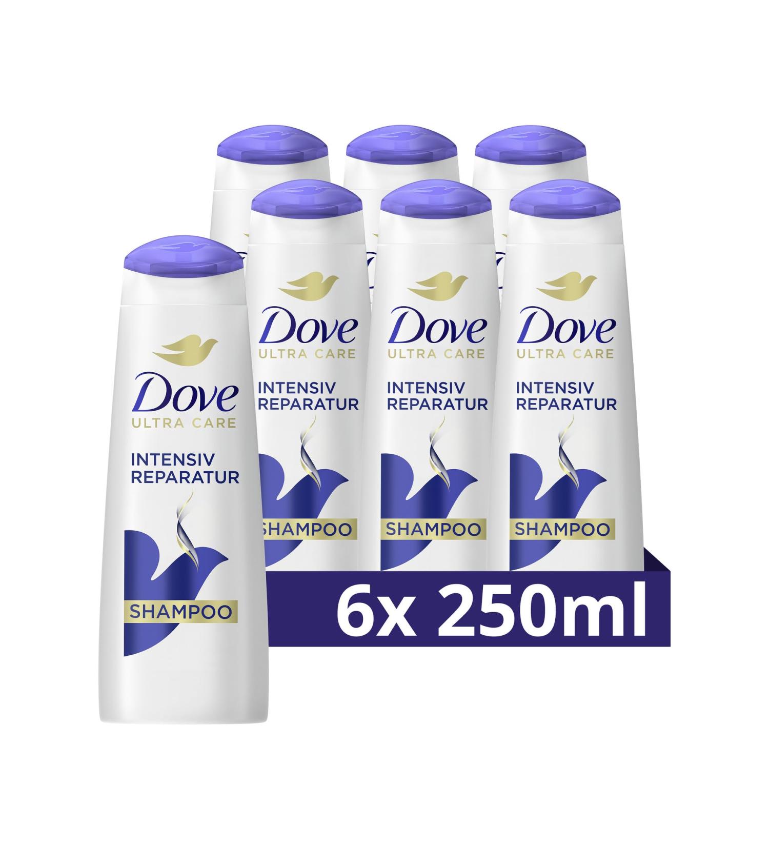 Dove Shampoo Intensive Repair 250ml - Smart Repair System for Damaged Hair (6 Pack) | International Shipping Available - Buy Online on GoSupps.com