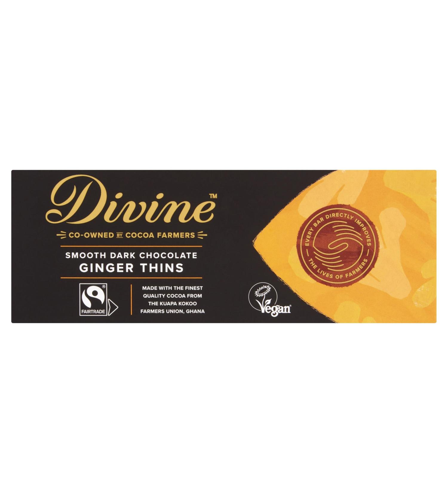 Divine Dark Chocolate Ginger Thins 200g