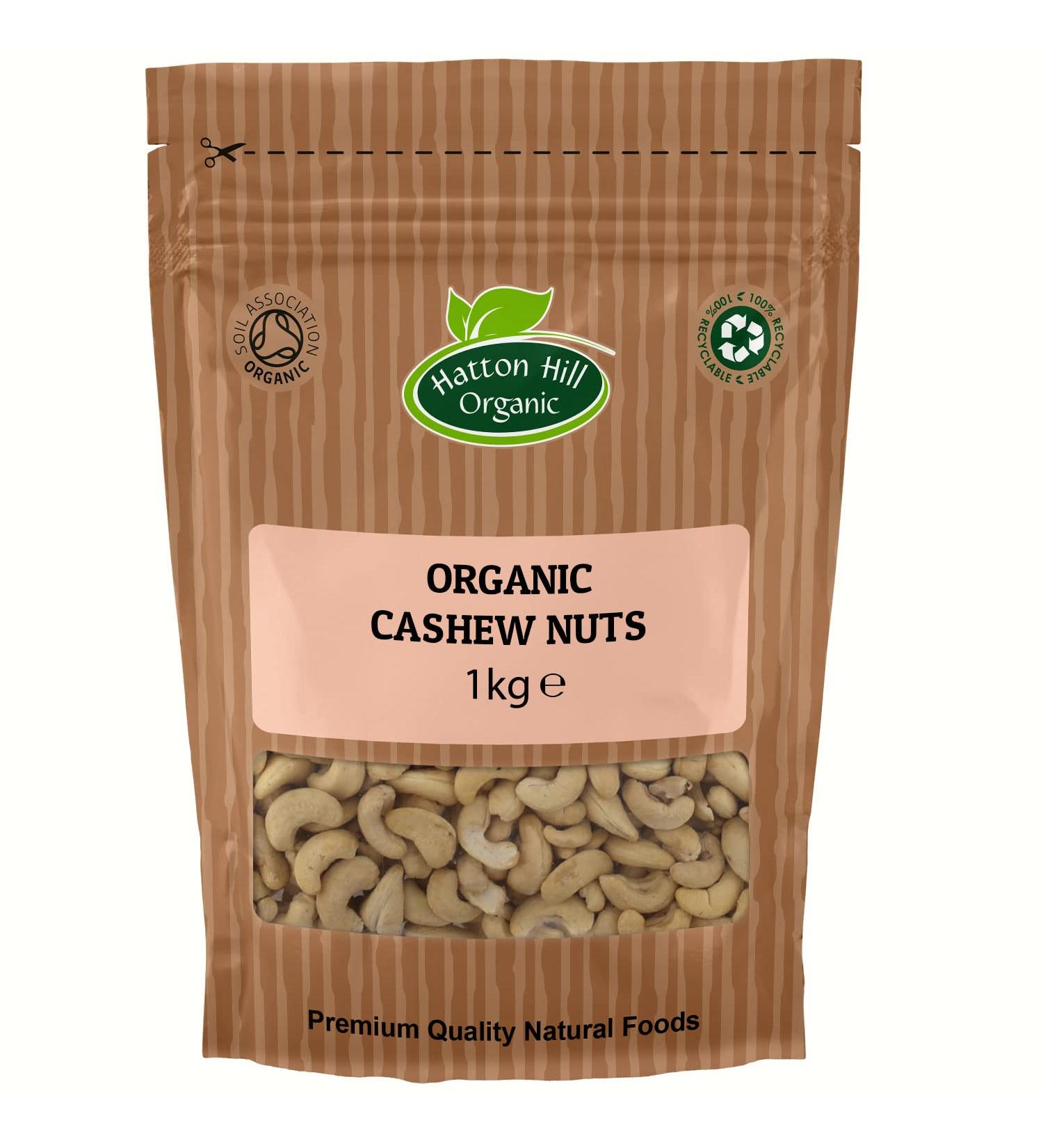 Organic Cashew Nuts 1kg by Hatton Hill Organic - Buy Online on GoSupps.com