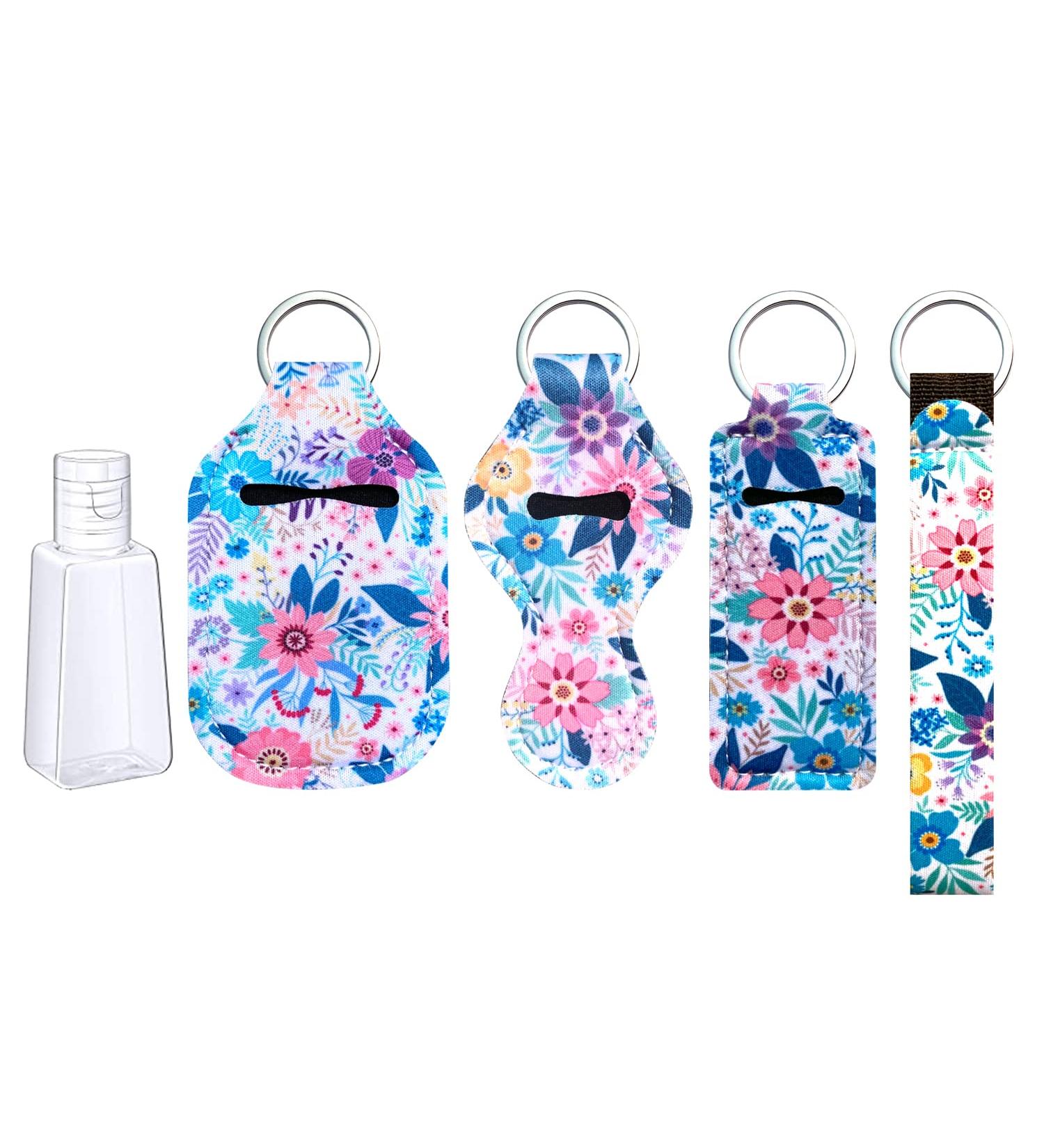 PUEZOKLY Lip Love Bundle: Neoprene Balm Holder Keychain Set with 30ml Reusable Flip Cap Bottles - Style 2 - Buy Online on GoSupps.com