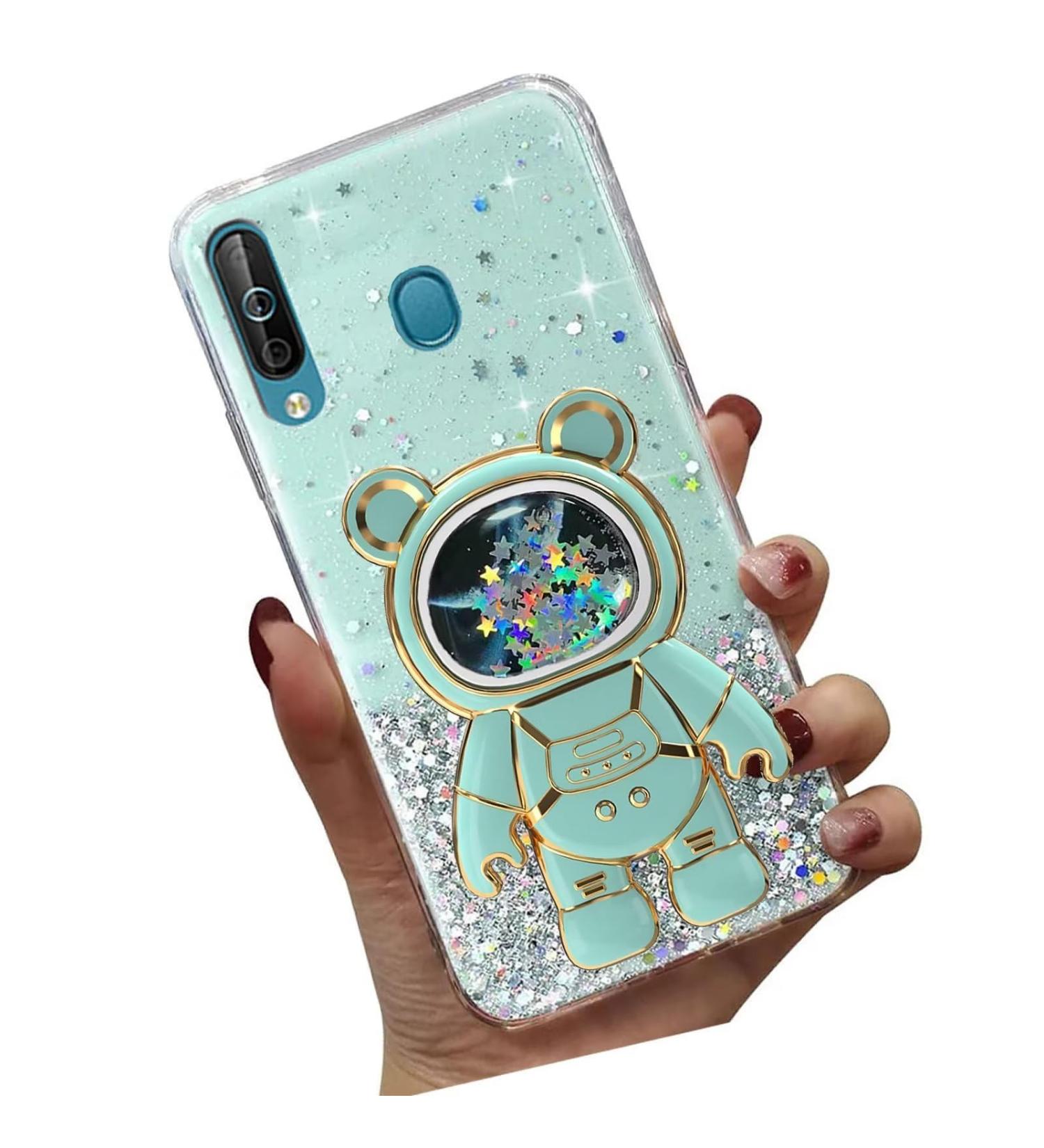 Buy Tivenfezk Nadoli Astronaut Glitter Case for Samsung Galaxy A40 | Soft Silicone Hidden Stand Cover - Buy Online on GoSupps.com