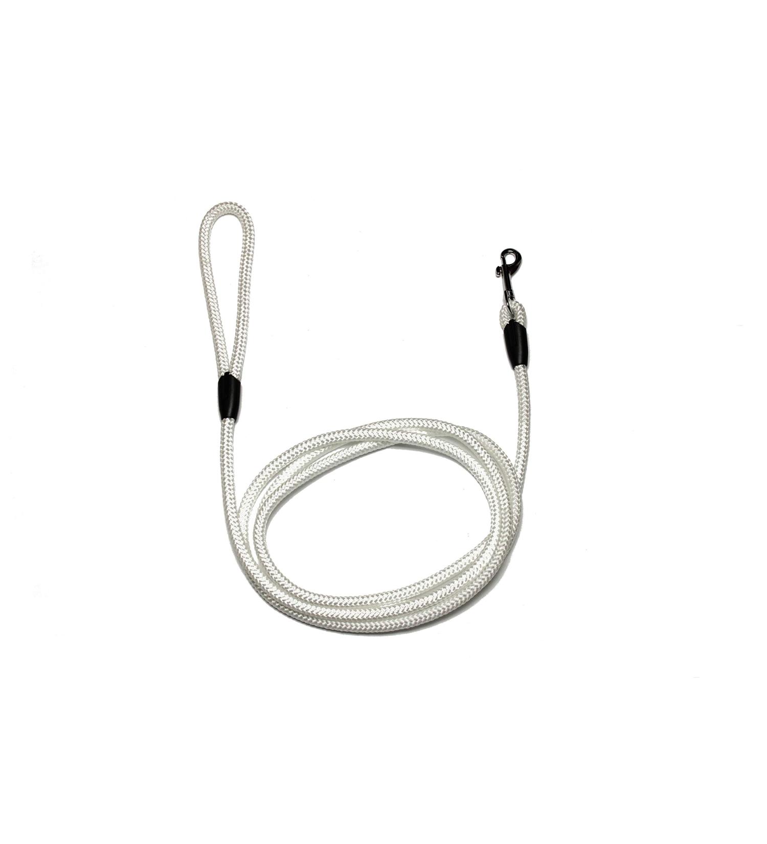 Leash - rope leash with hand loop Basic 10mm 27 colours 7 lengths (2.50 m white) 2.50 m white