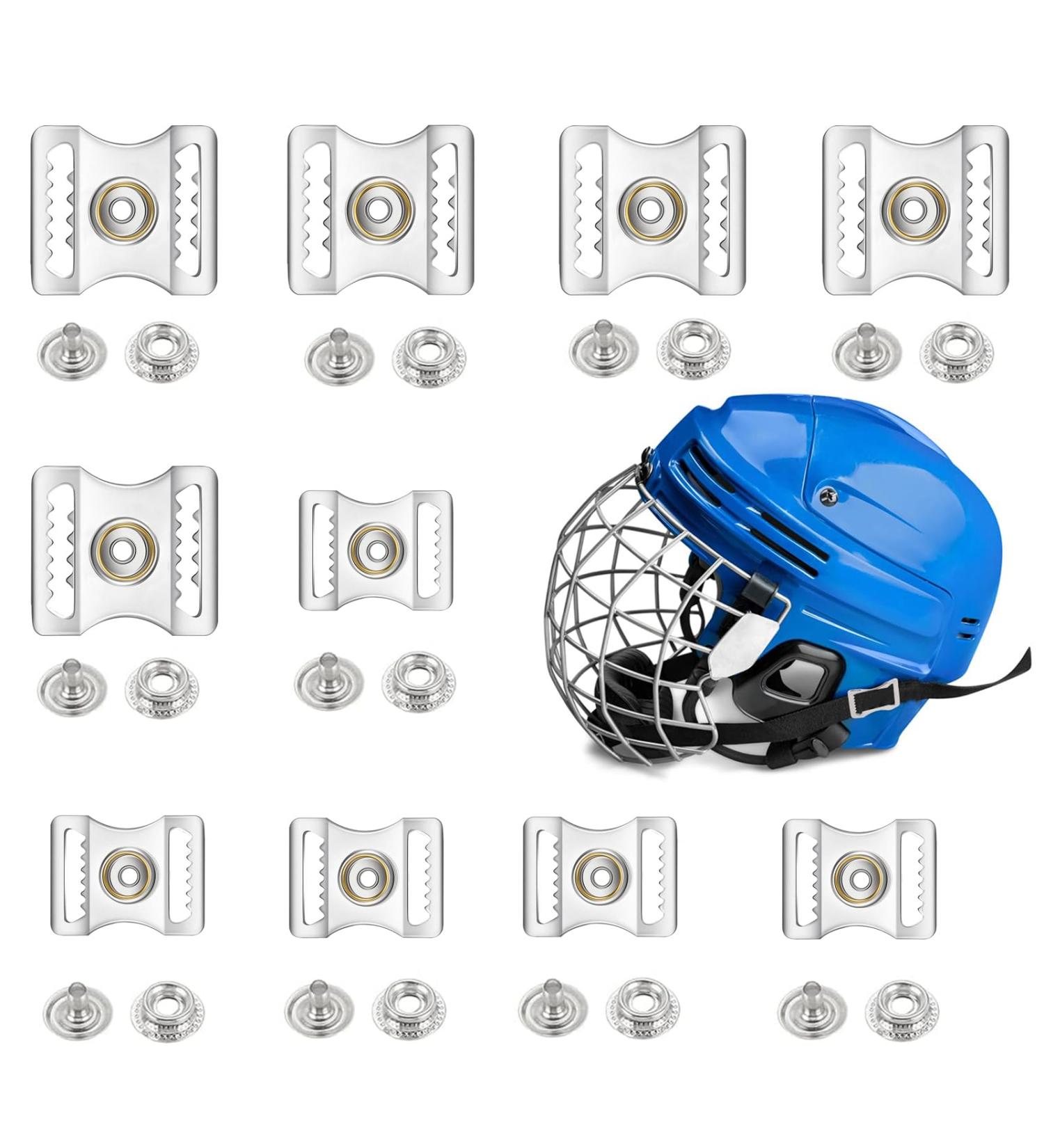10 Sets Sports Helmet Repair Kit - Stainless Steel Push Button Buckle & Chin Straps for Football Baseball Hockey - 20x26mm & 28x34mm Accessories - Buy Online on GoSupps.com