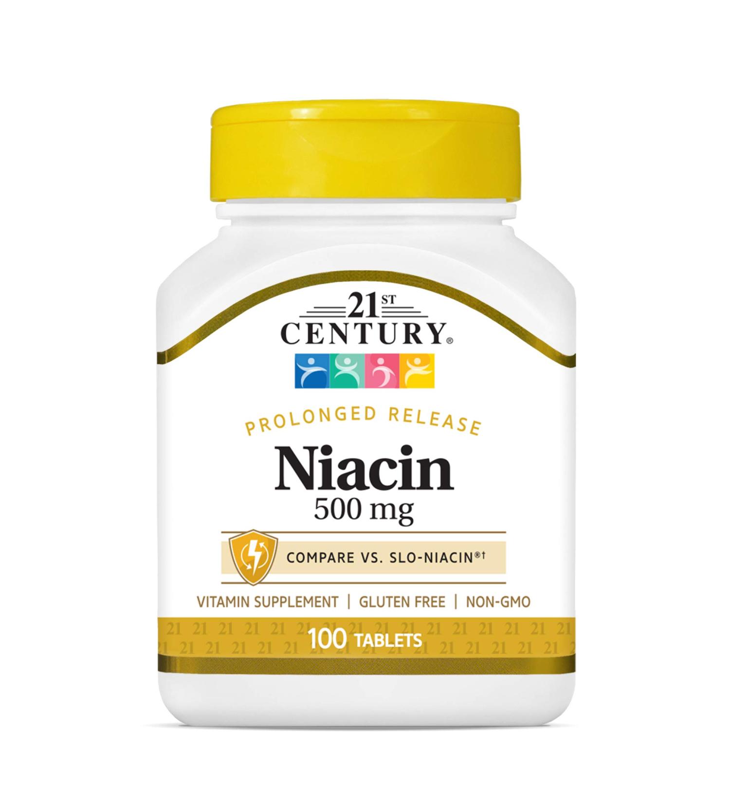 21st Century Niacin 500 mg Prolonged Release - 100 Tablets for Heart Health - Buy Online on GoSupps.com