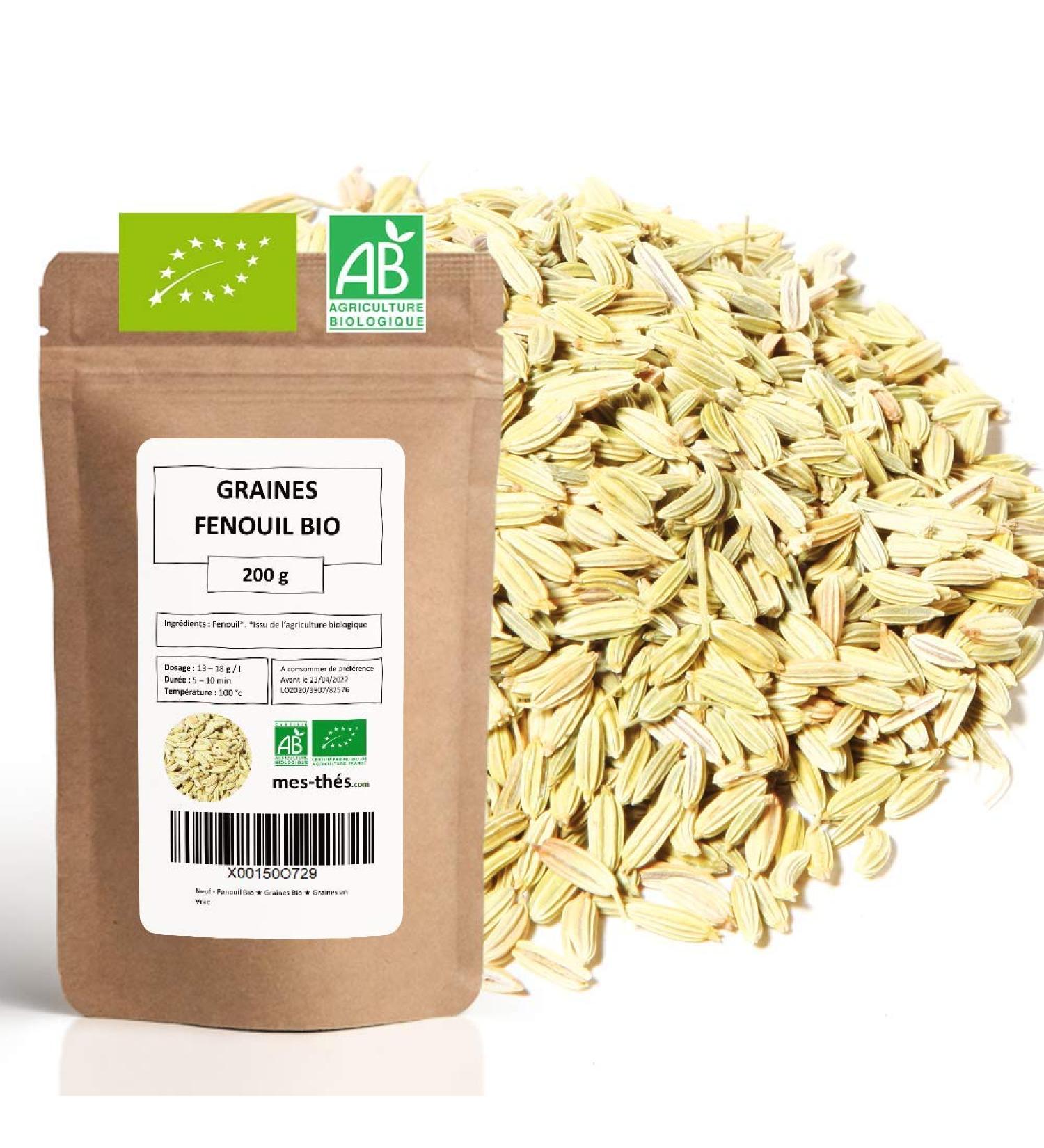 Fennel Organic Fennel Seeds 200g Bag with Zip 40 Cups 100% Organic Farming Superior Quality Satisfied or Refunded - Buy Online on GoSupps.com