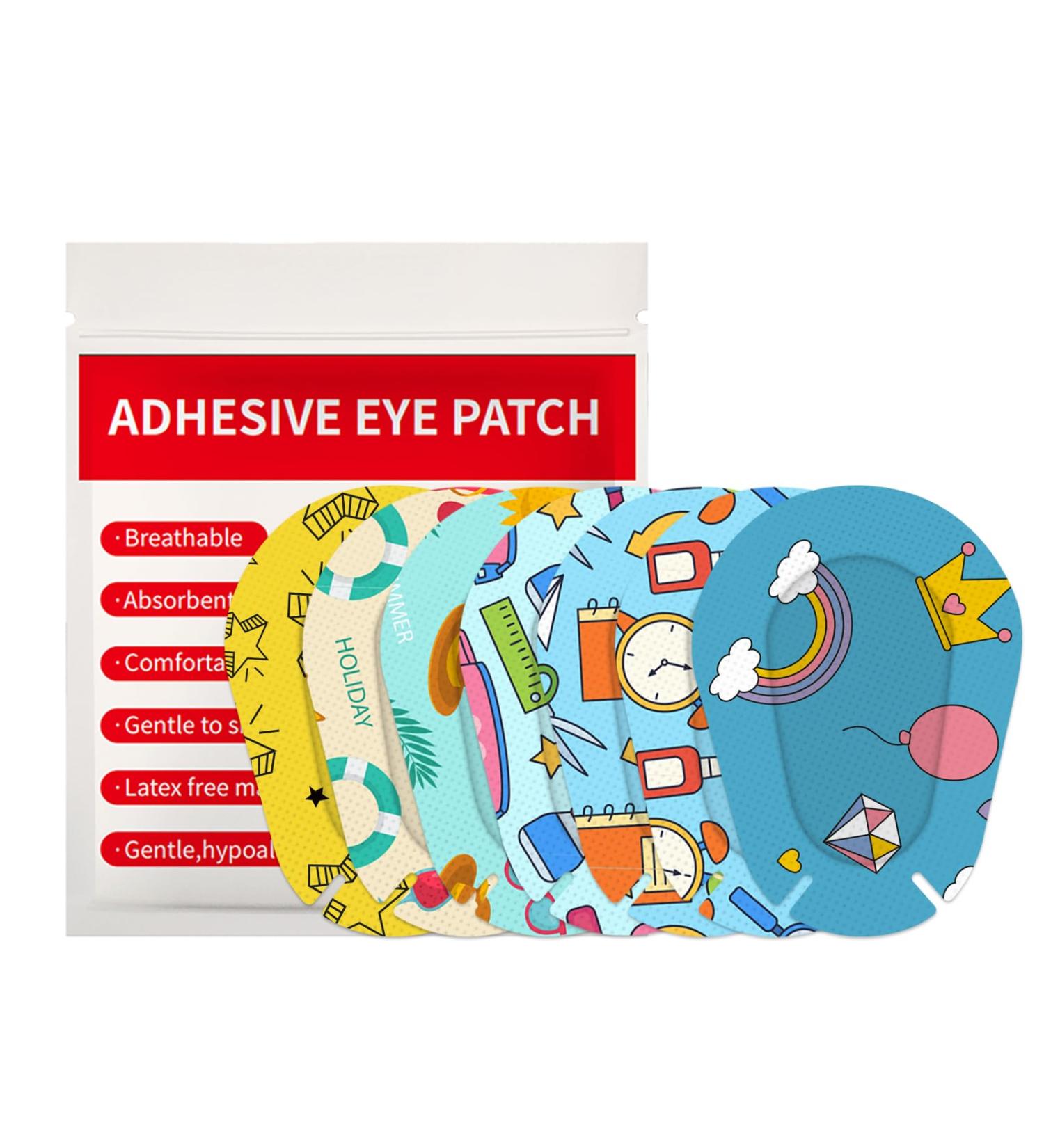 100pcs Kids Adhesive Eye Patches | Disposable Breathable Eyepads for Toddlers & Teens - 7 Fun Styles - Buy Online on GoSupps.com
