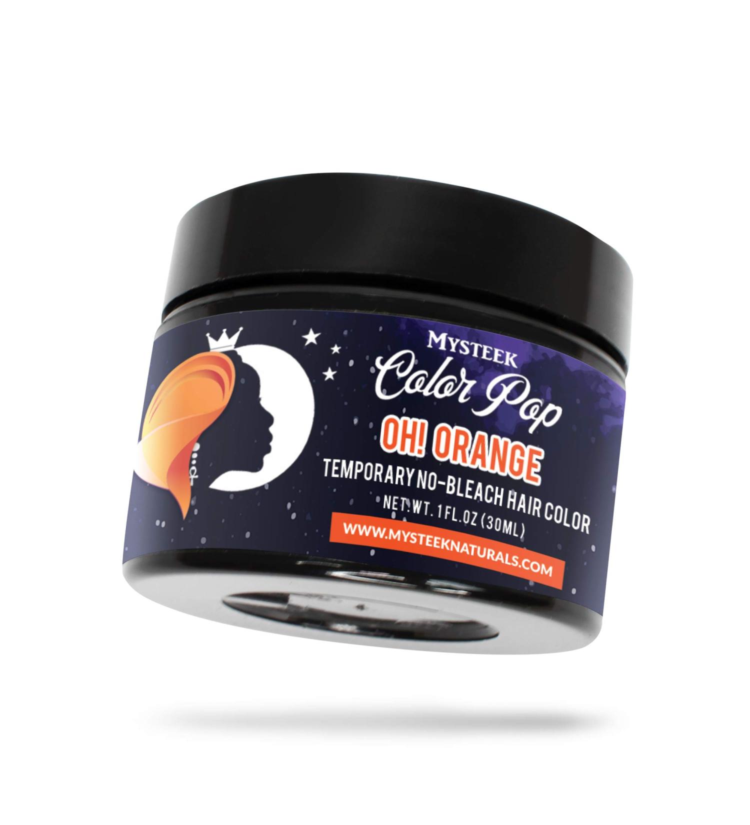Mysteek Color Pop Temporary Hair Color - OH! Orange for Dark & Light Hair | No Bleach Easy Wash Out - 1 Fl Oz - Buy Online on GoSupps.com