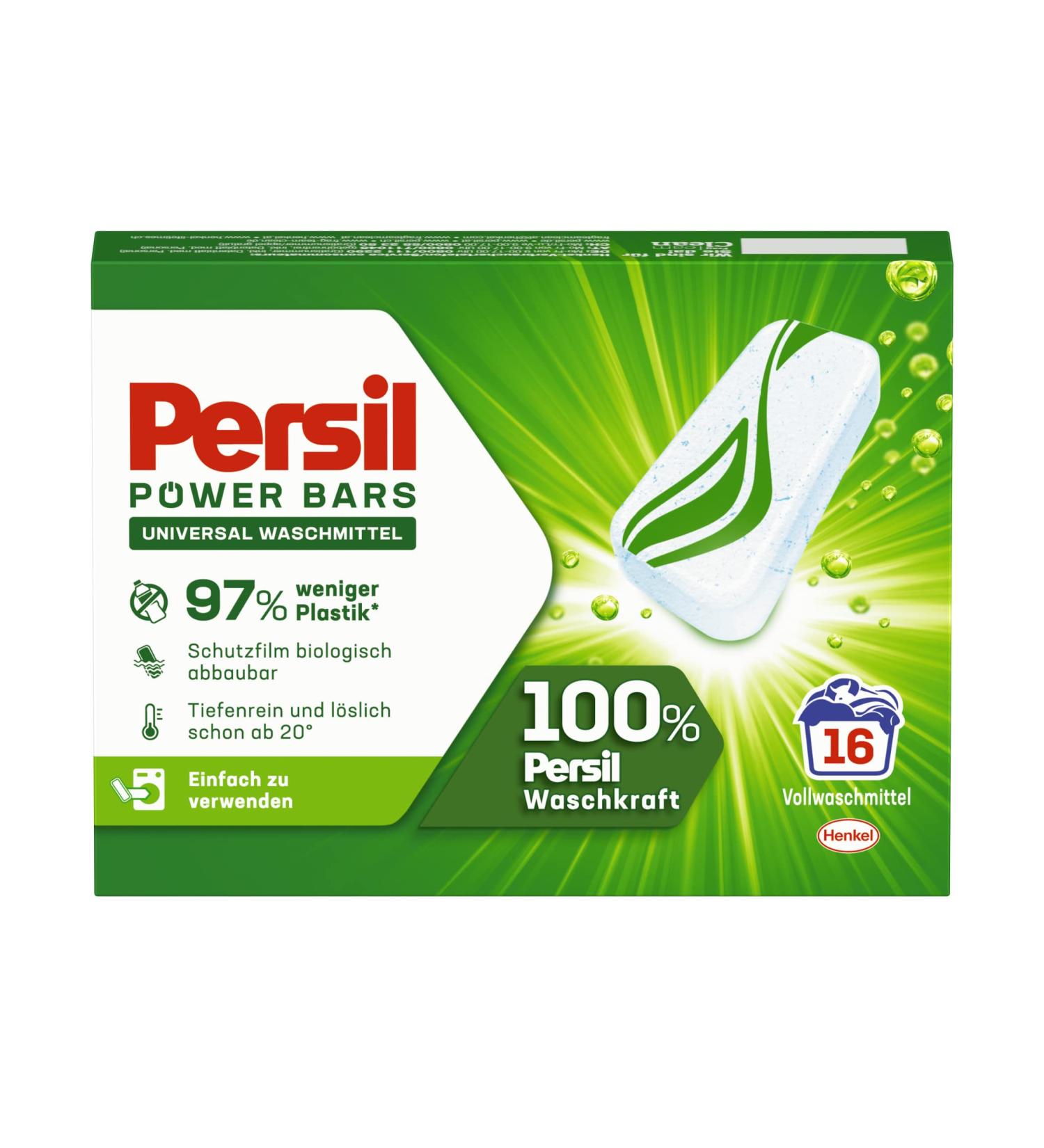 Persil Power Bars Universal Detergent - 16 Wash Loads in Eco-Friendly Packaging for Hygienic Laundry at 20 C | Shop Internationally - Buy Online on GoSupps.com
