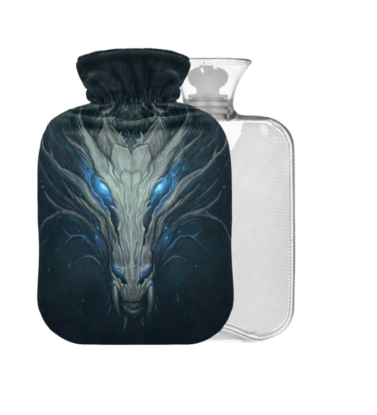 Dragon Head Hot Water Bottle 2L - BPA-Free Large Cover for Pain Relief - International Shipping - Buy Online on GoSupps.com