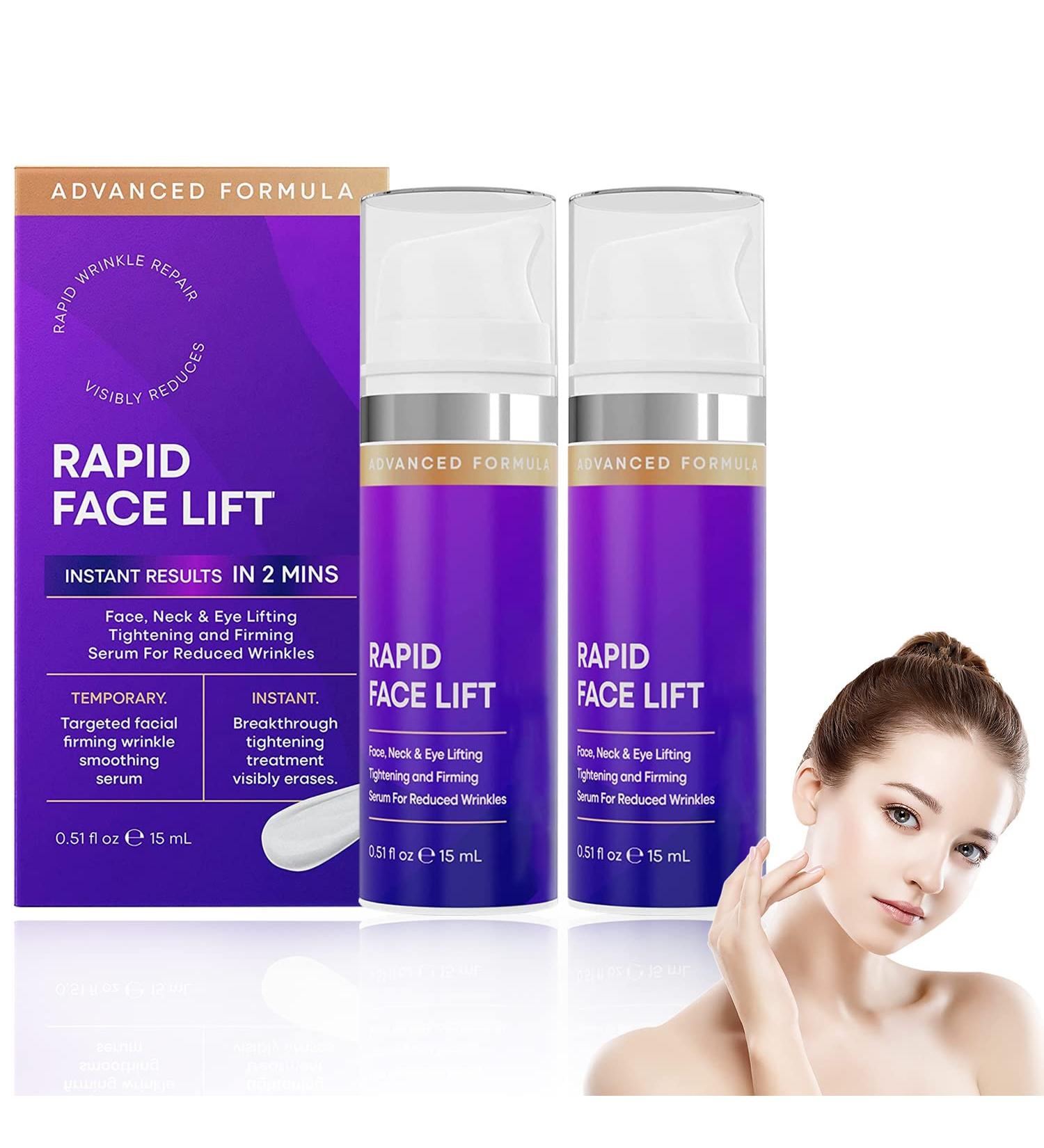2pc Instant Face Lift Cream for Men and Women - Reduce Crow's Feet, Dark Circles, Eye Bags & Wrinkles - Rapid Results for Eyes, Neck & Face - Buy Online on GoSupps.com