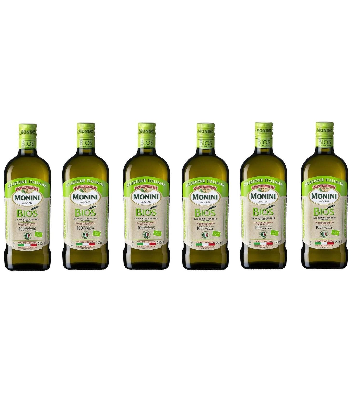 Monini Monini Bio Natives Extra Virgin Olive Oil 750 ml (Pack of 6)