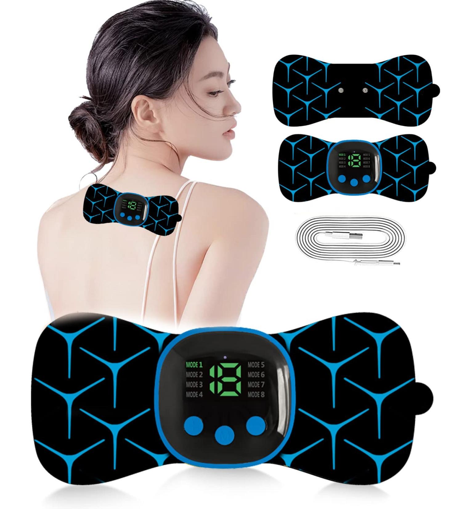 Wireless Cervical Massage Device - 8 Modes 19 Intensities Portable Mini-USB Electro Massager for Neck Shoulder Waist & Leg - Buy Online on GoSupps.com