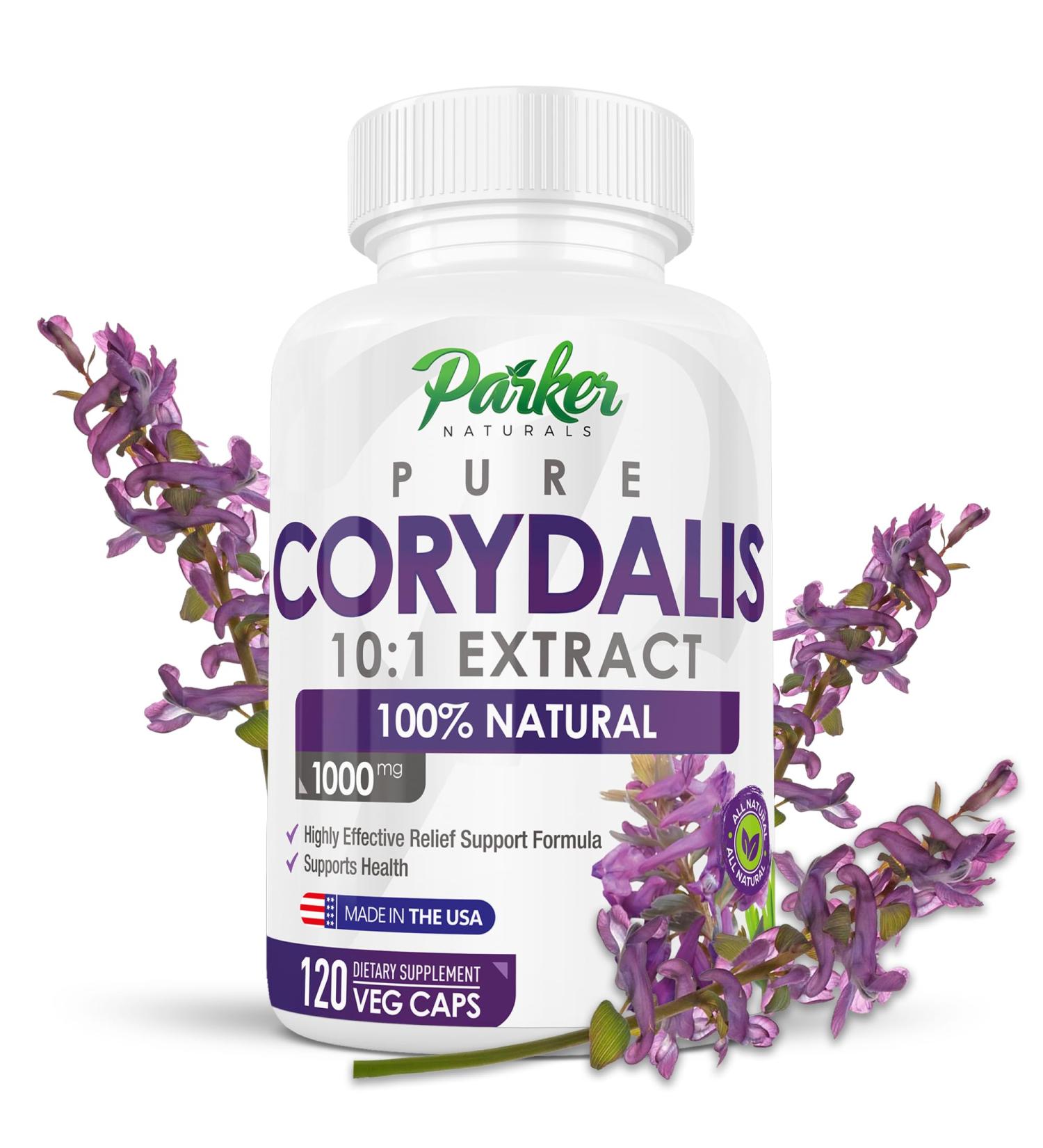 Parker Naturals Pure Corydalis Extract - 1000mg per Serving - 120 Capsules for Natural Relief from Minor Aches - Buy Online on GoSupps.com