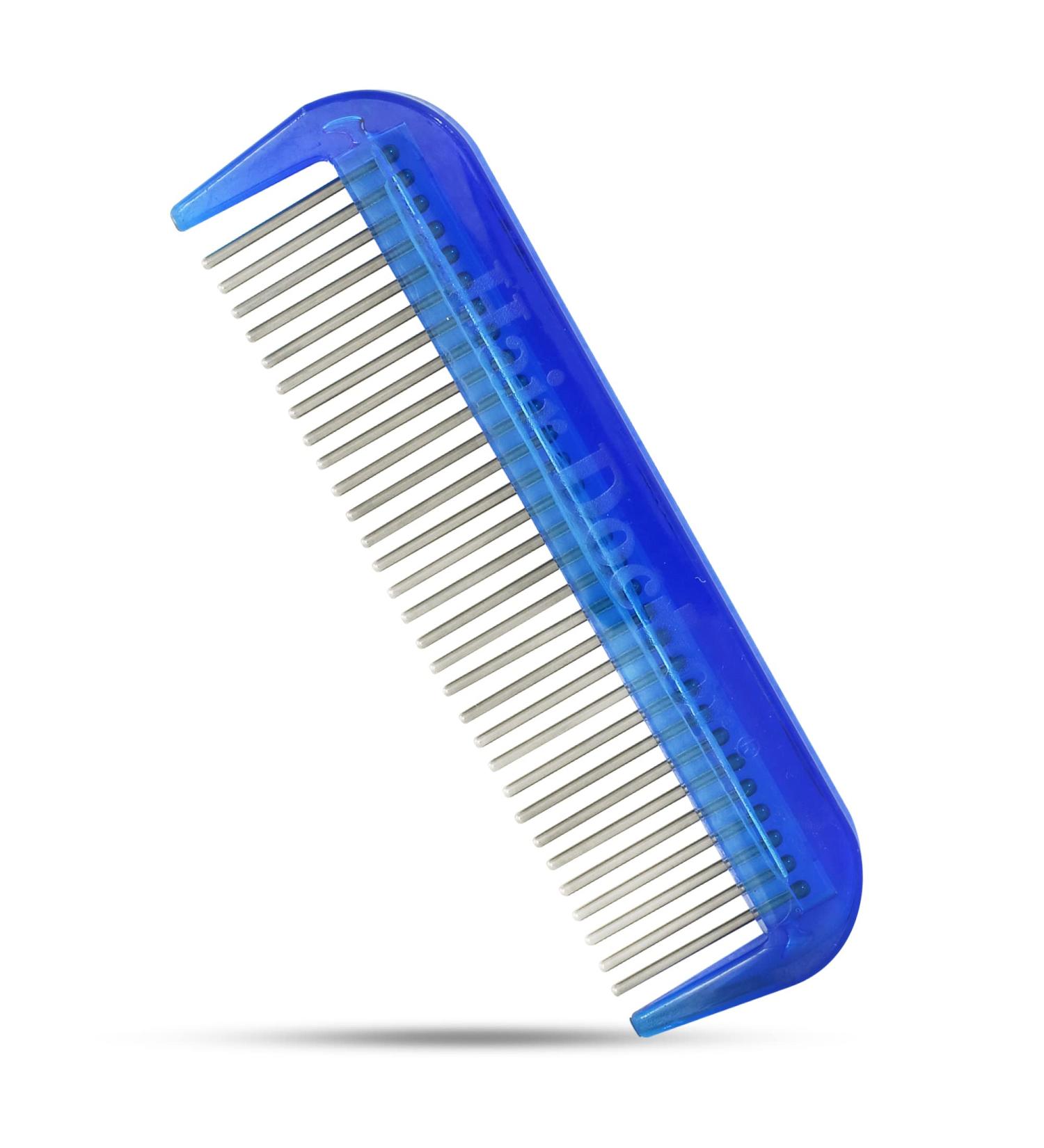 Hair Doctor 4" Mini Comb with silky smooth rotating teeth reduces hair breakage and hair loss (Blue)