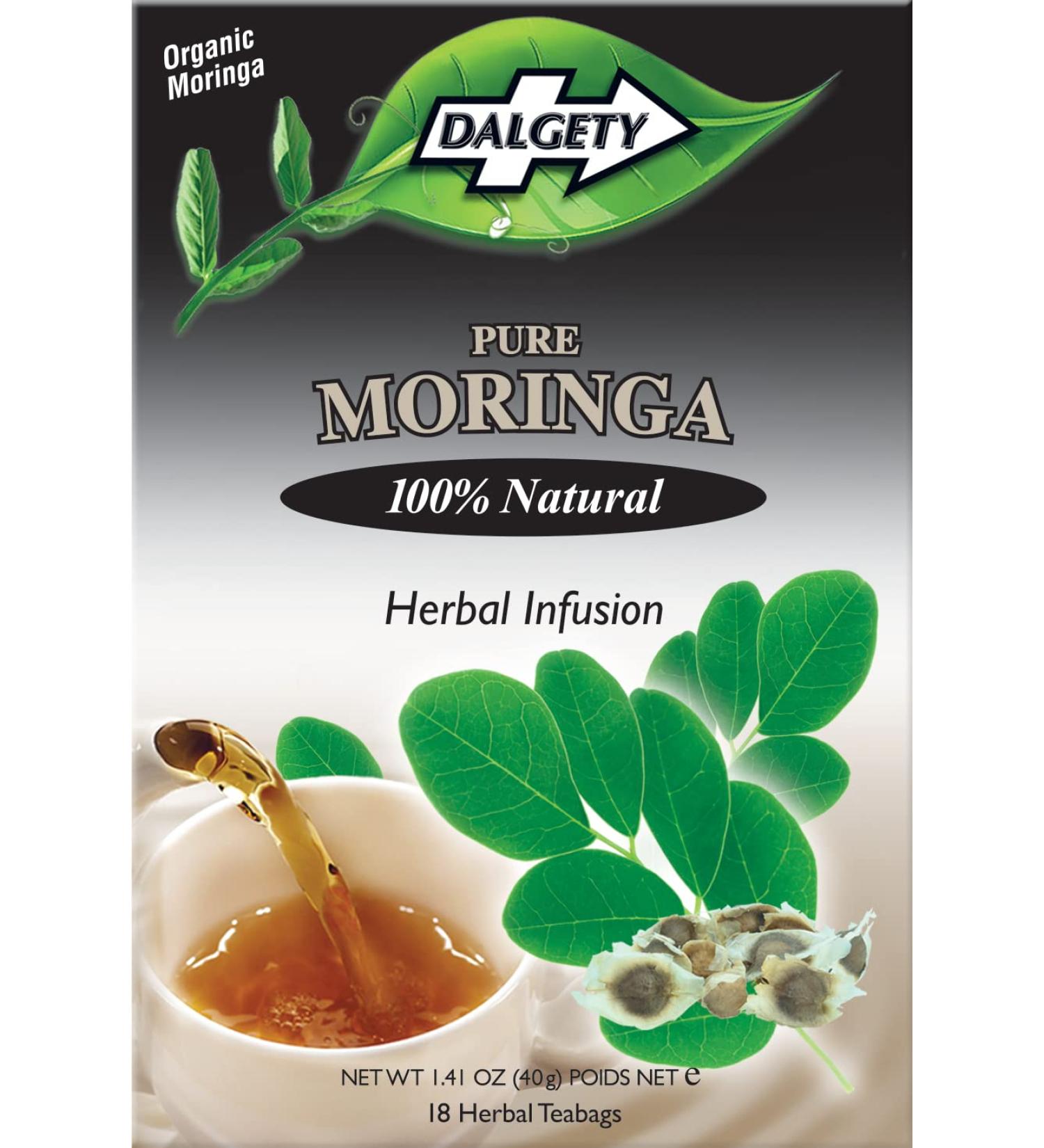 Dalgety Pure Moringa Herbal Infusion Cartons 100% Natural Caffeine Free Tea A Mild Bitter/Sweet Super Tea Packed with Unique Health Benefits (6 Pack) - Buy Online on GoSupps.com