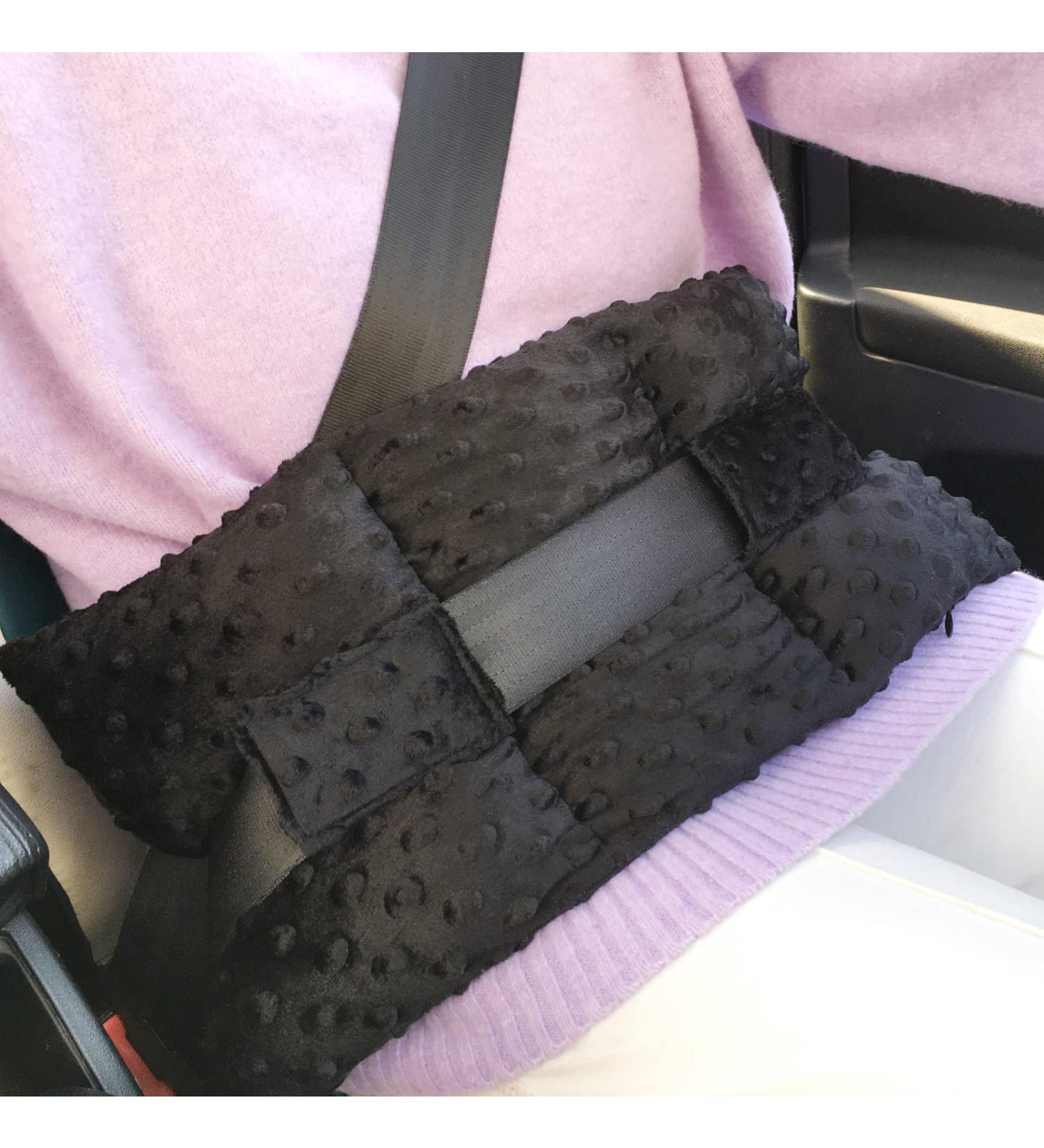 Ostomy Seatbelt Pillow - Comfort & Protection for Ileostomy & Urostomy | No Squeezing | Must-Have Supplies in Minky Dot Black - Buy Online on GoSupps.com