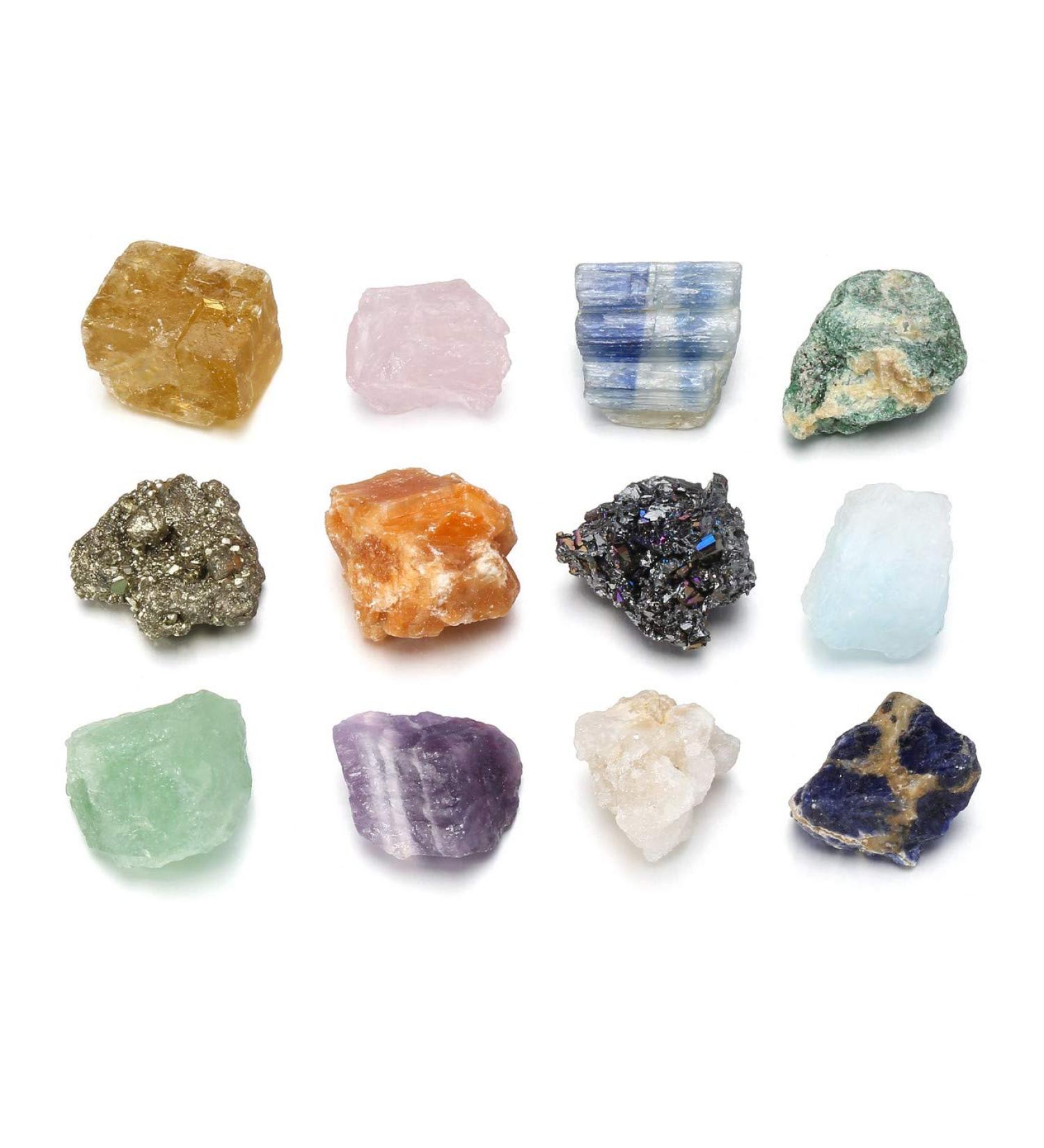JOVIVI 12pc Chakra Stones Healing Crystals Set - Natural Raw Quartz Rocks for Anxiety Relief & Meditation - 0.59-0.9 Size - Buy Online on GoSupps.com