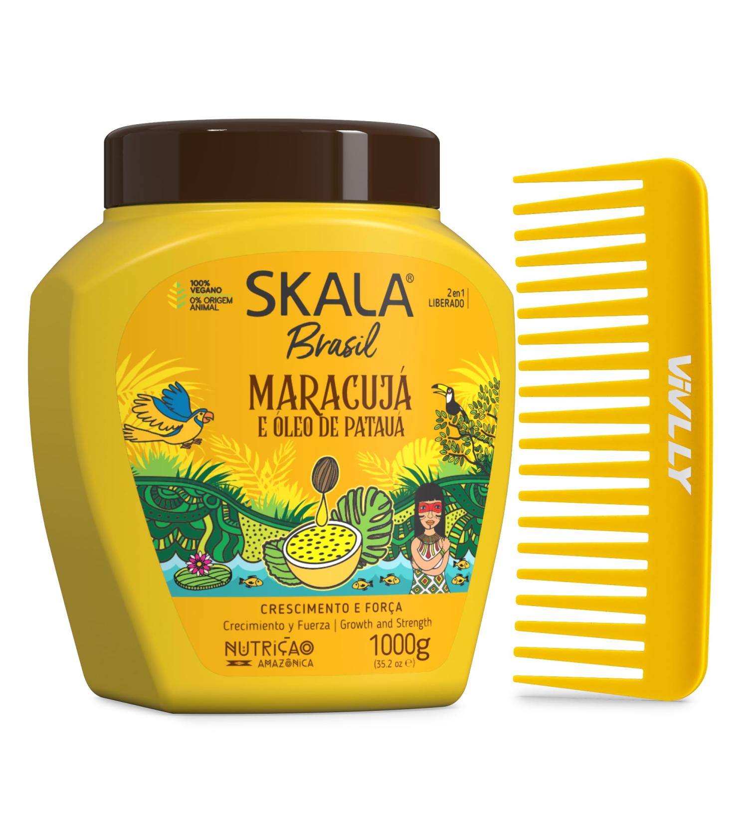 Skala Passion Fruit & Patau Oil Hair Care 1000g - Brazilian Treatment Cream Sulfate & Paraben Free Includes Free Comb - International Shipping Available - Buy Online on GoSupps.com