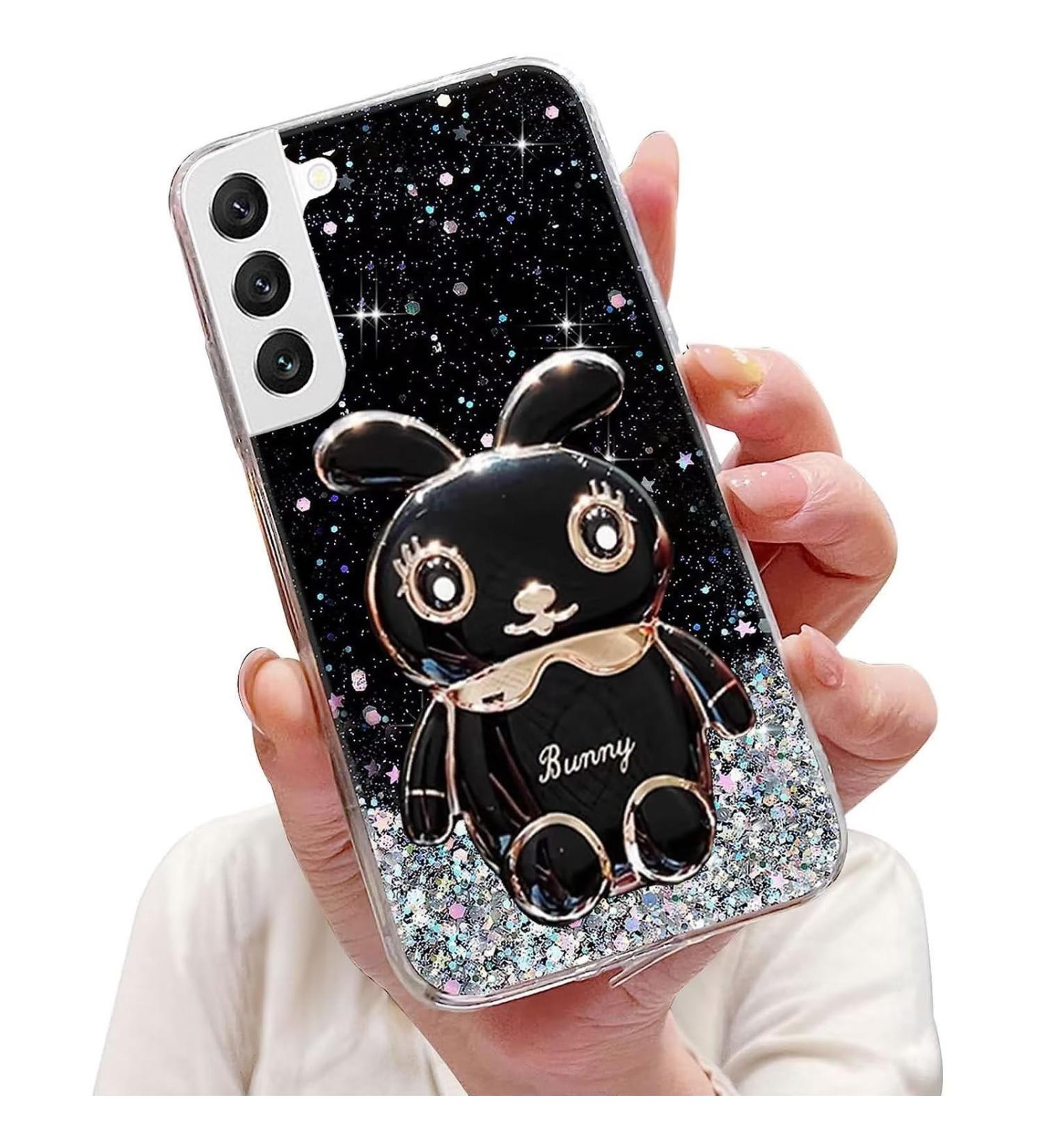 Buy Tivenfezk Nadoli Glitter Rabbit Stand Case for Samsung Galaxy S21 Plus - Soft Silicone Transparent Protective Cover - Buy Online on GoSupps.com