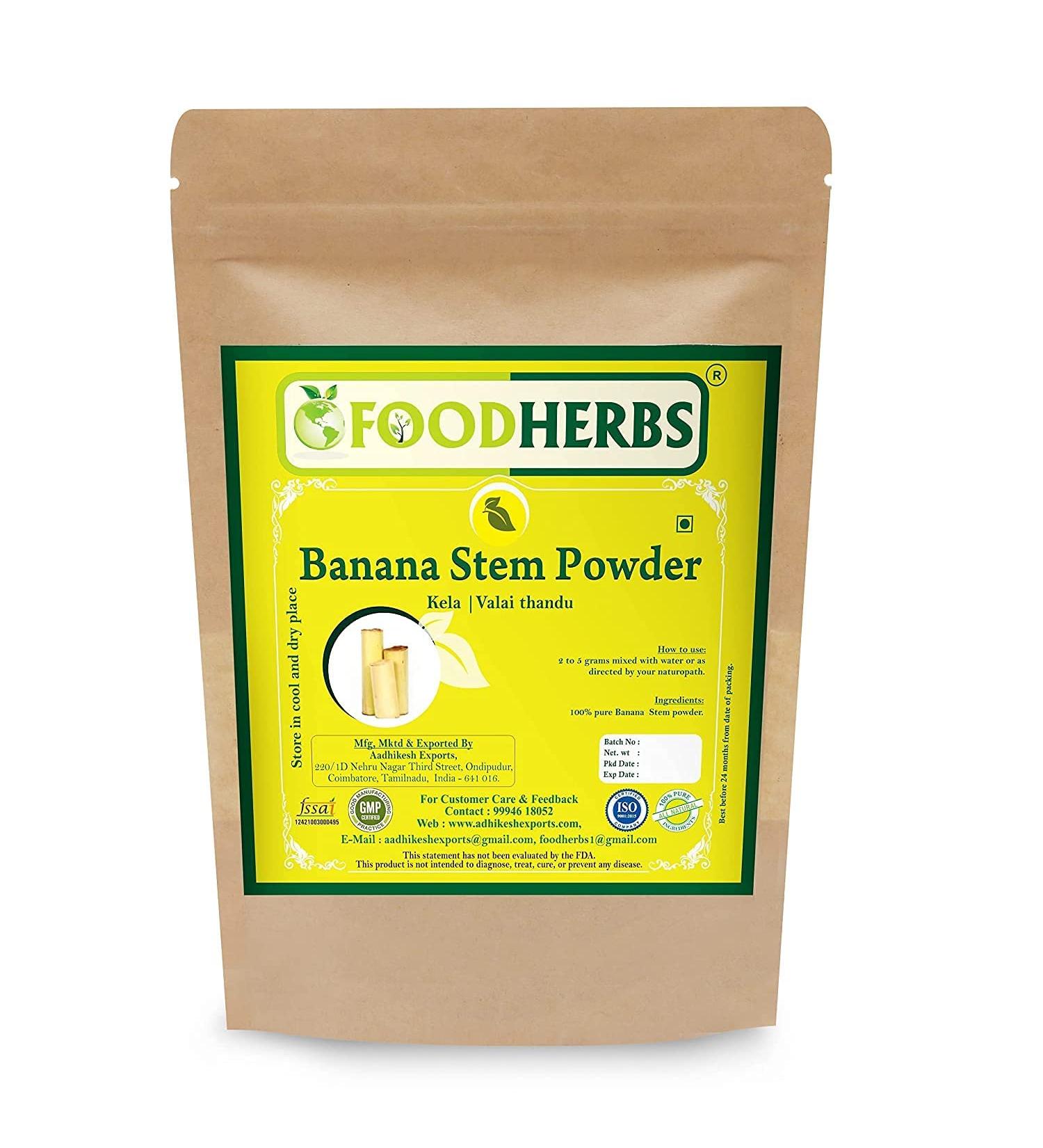 ORGANIZE Foodherbs Banana Stem Powder 100 gmVazhaithandu - Buy Online on GoSupps.com