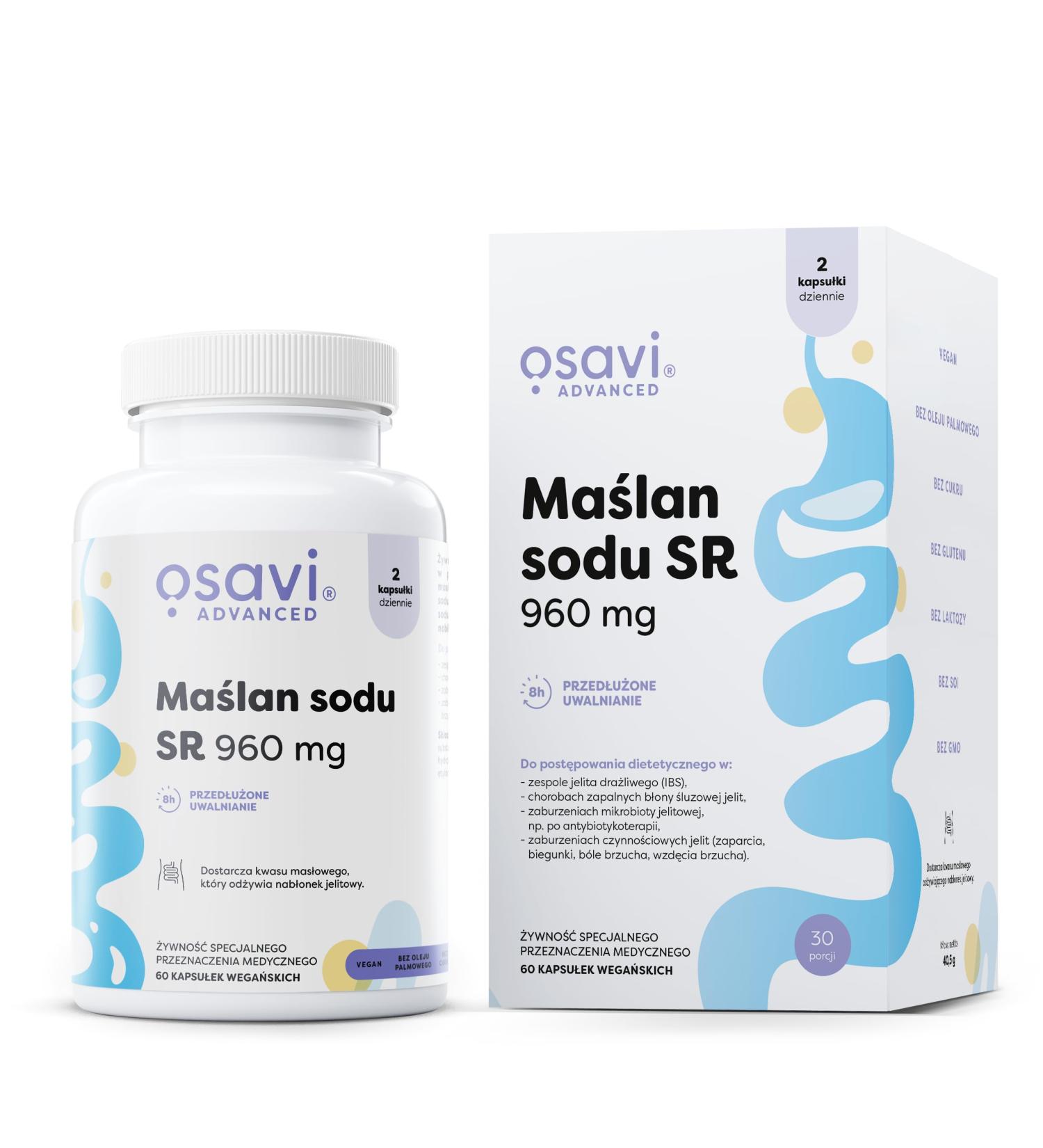 Osavi Sodium Butyrate SR 960mg - 60 Vegan Capsules - Buy Online on GoSupps.com