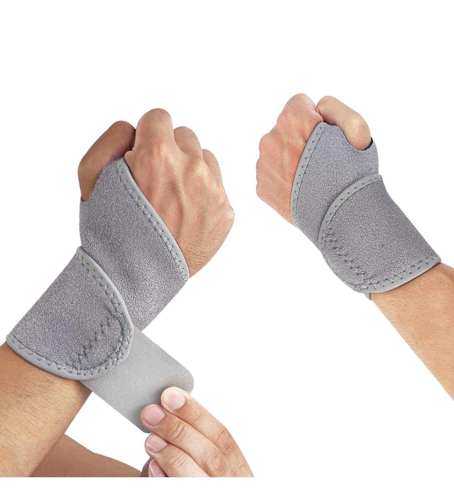 Abnii Compression Wrist Brace 1 Pair - Adjustable for Carpal Tunnel & Arthritis Pain Relief - Gray - Buy Online on GoSupps.com