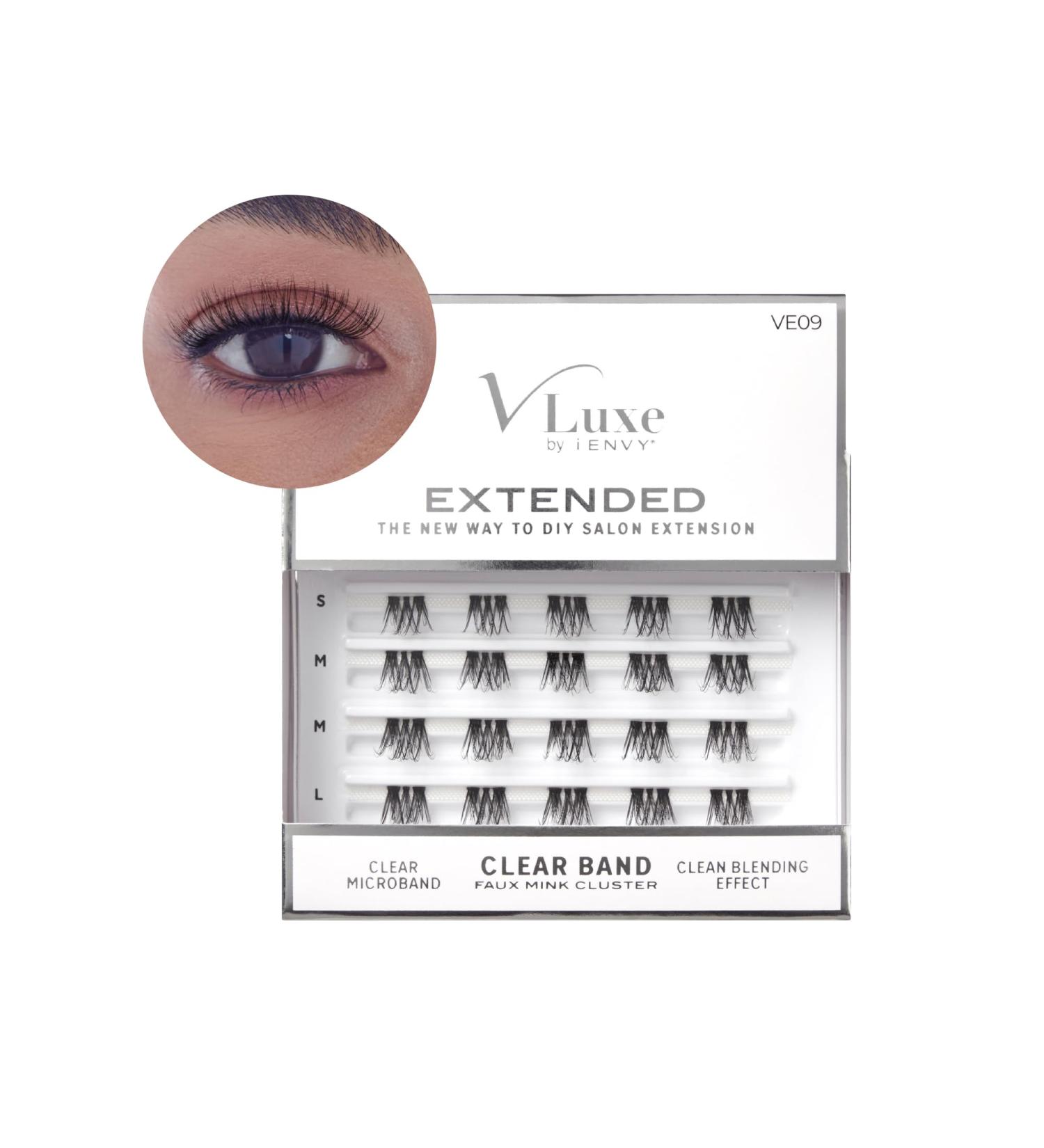 VLuxe VE09 Faux Mink Cluster Lashes - Ultra Comfort Clear Band & Natural Look - Shop Internationally - Buy Online on GoSupps.com
