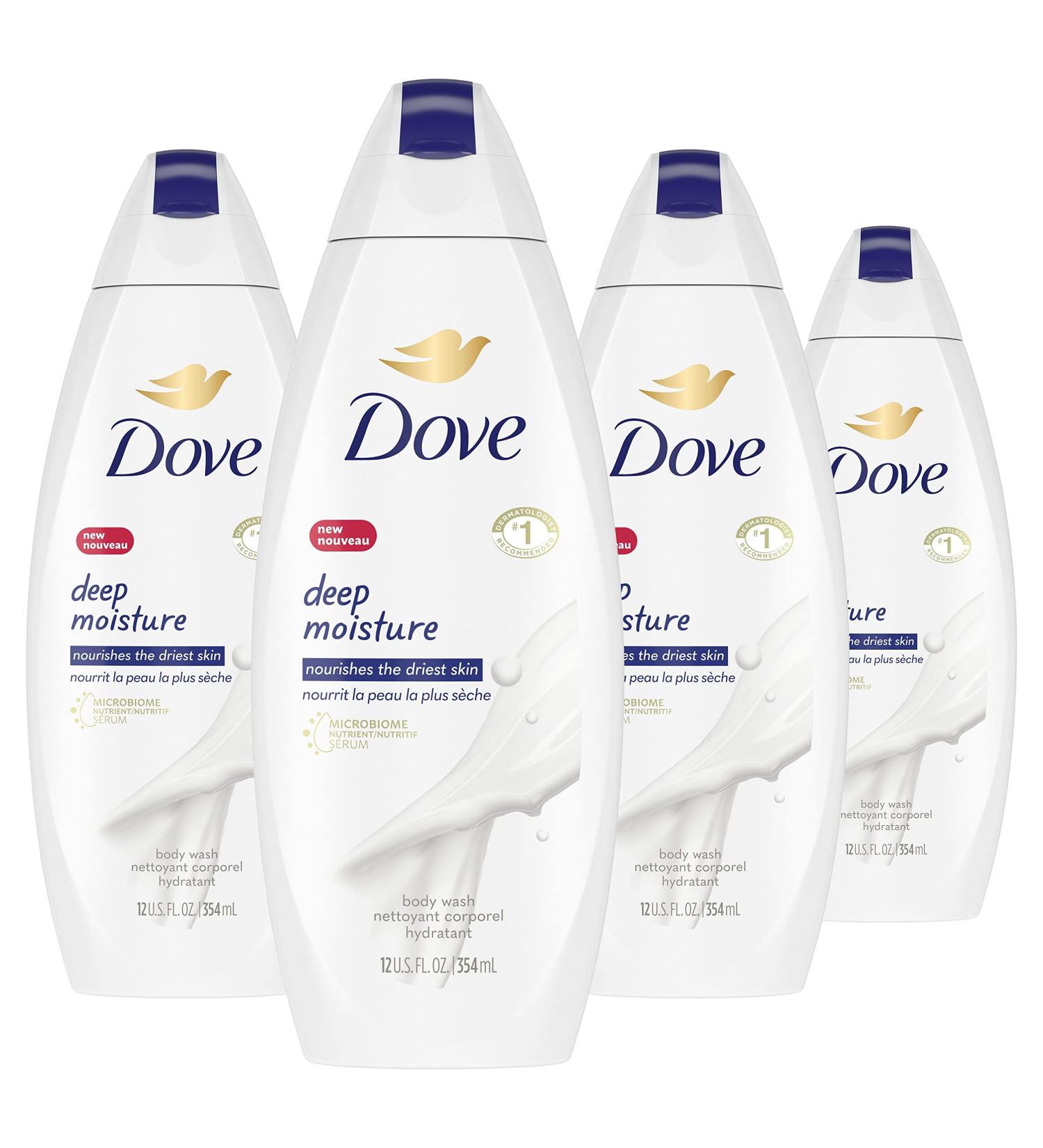 Dove Body Wash with skin natural nourishers Deep Moisture body cleanser for instantly soft skin and lasting nourishment 354 ml 4 Count Deep Moisture 354 count (Pack of 4) - Buy Online on GoSupps.com