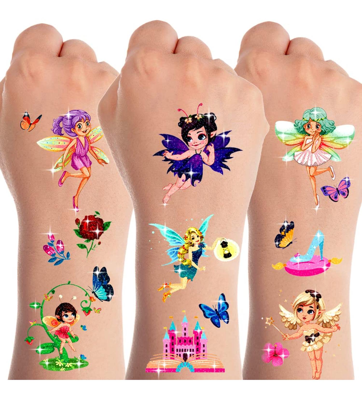 JCFIRE Temporary Butterfly Glitter Tattoos for Kids - Fairy Party Favors & Birthday Decorations for Girls - Buy Online on GoSupps.com