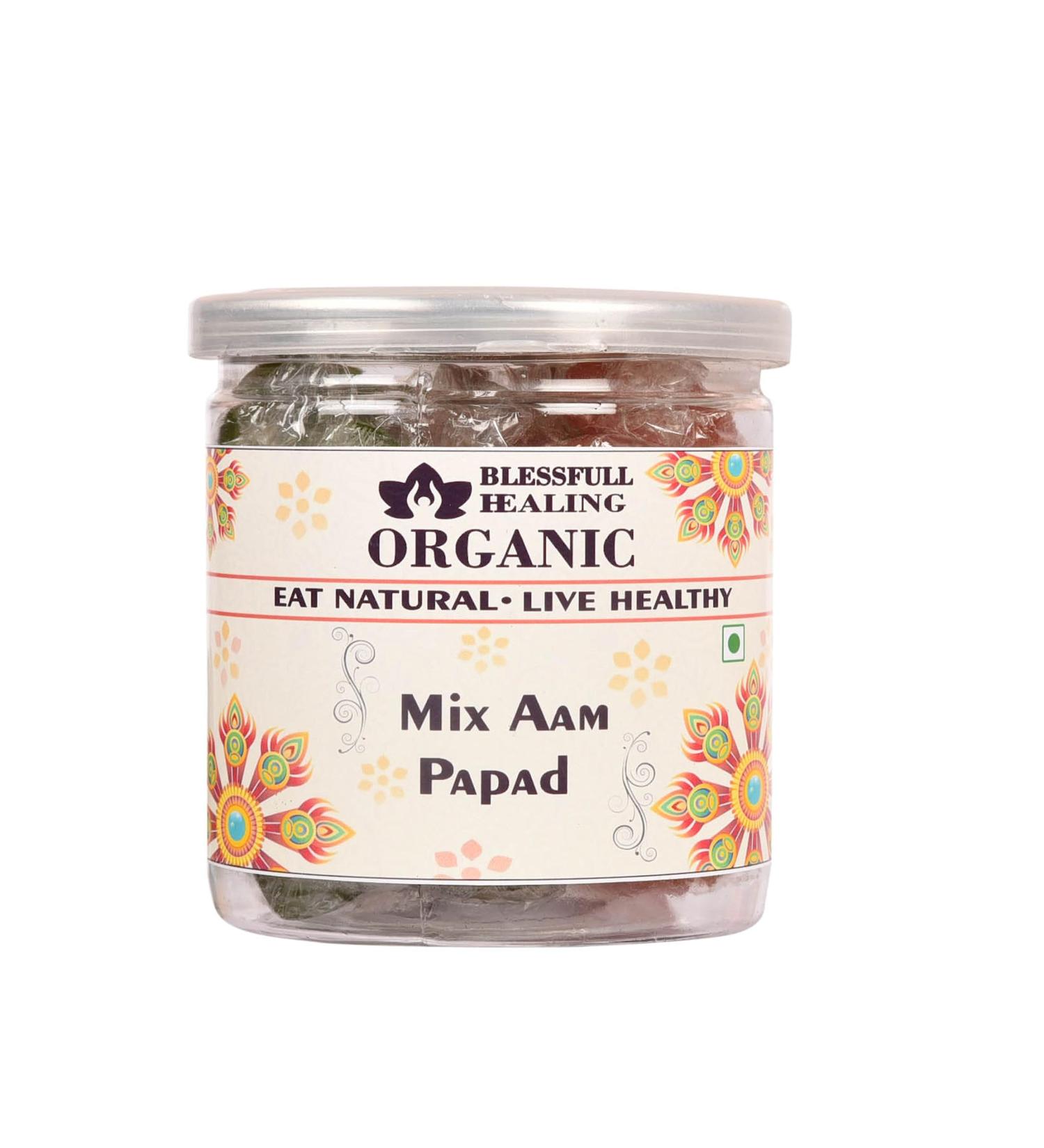 Blessfull Healing Organic Mix Aam Papad 250 Gram Airtight Container (Packing May Vary)