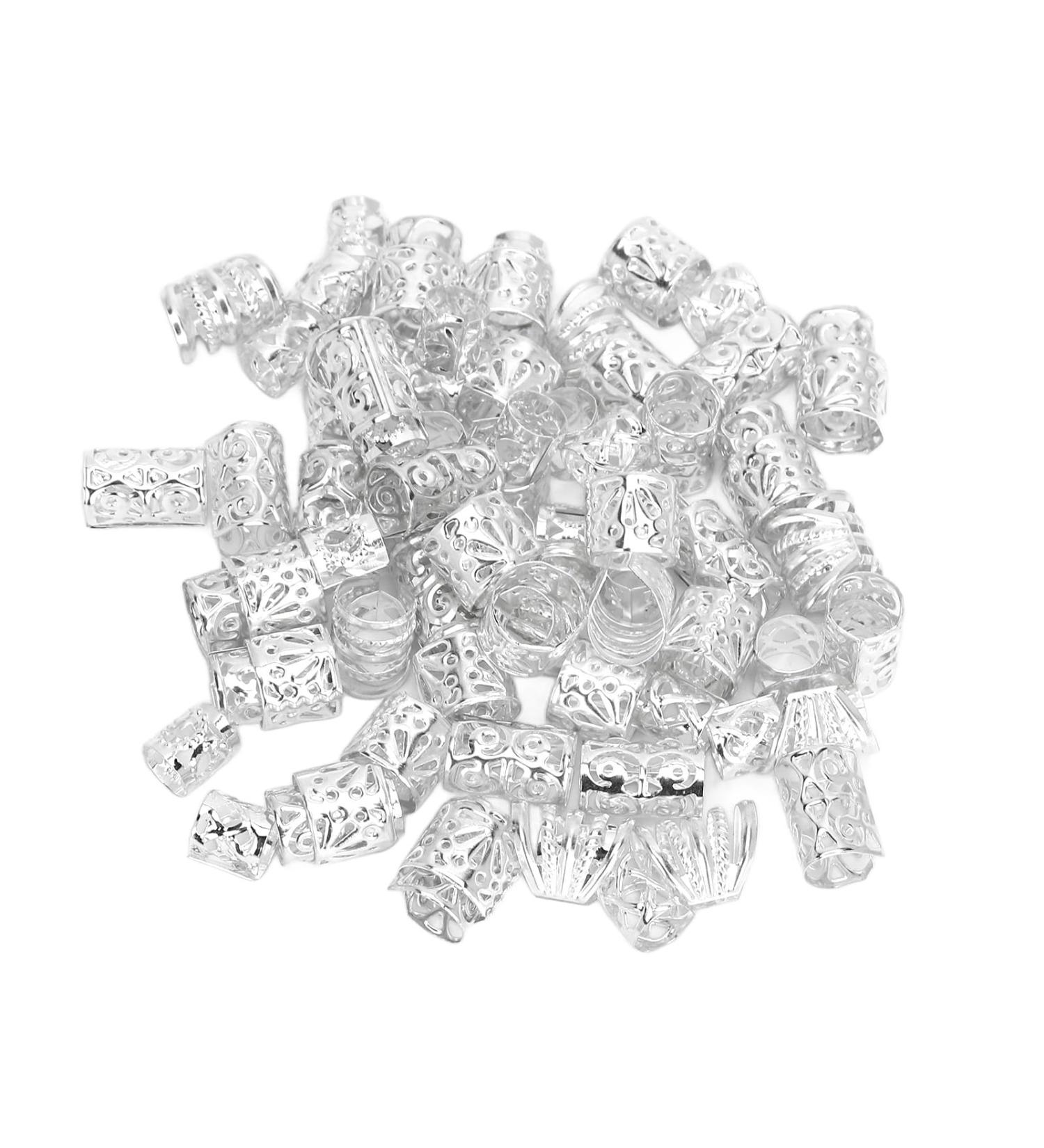 300 Pieces Silver Beard Beads - DIY Retro Lightweight Viking Hair Accessories for Men & Women - Buy Online on GoSupps.com