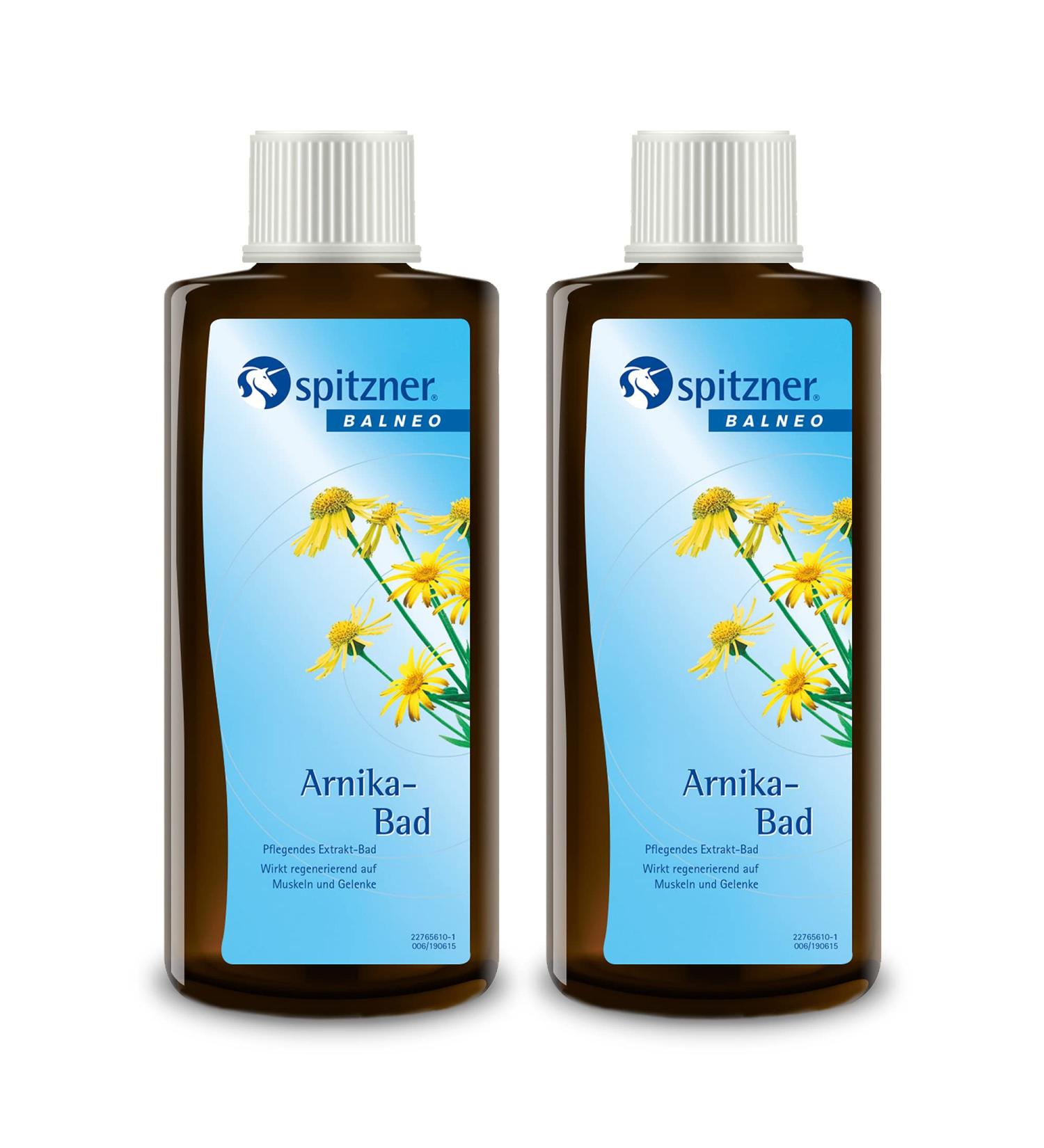 Spitzner Health Bath Arnica (2 x 190 ml) - Health-promoting bath additive with arnica extract | regenerating and soothing