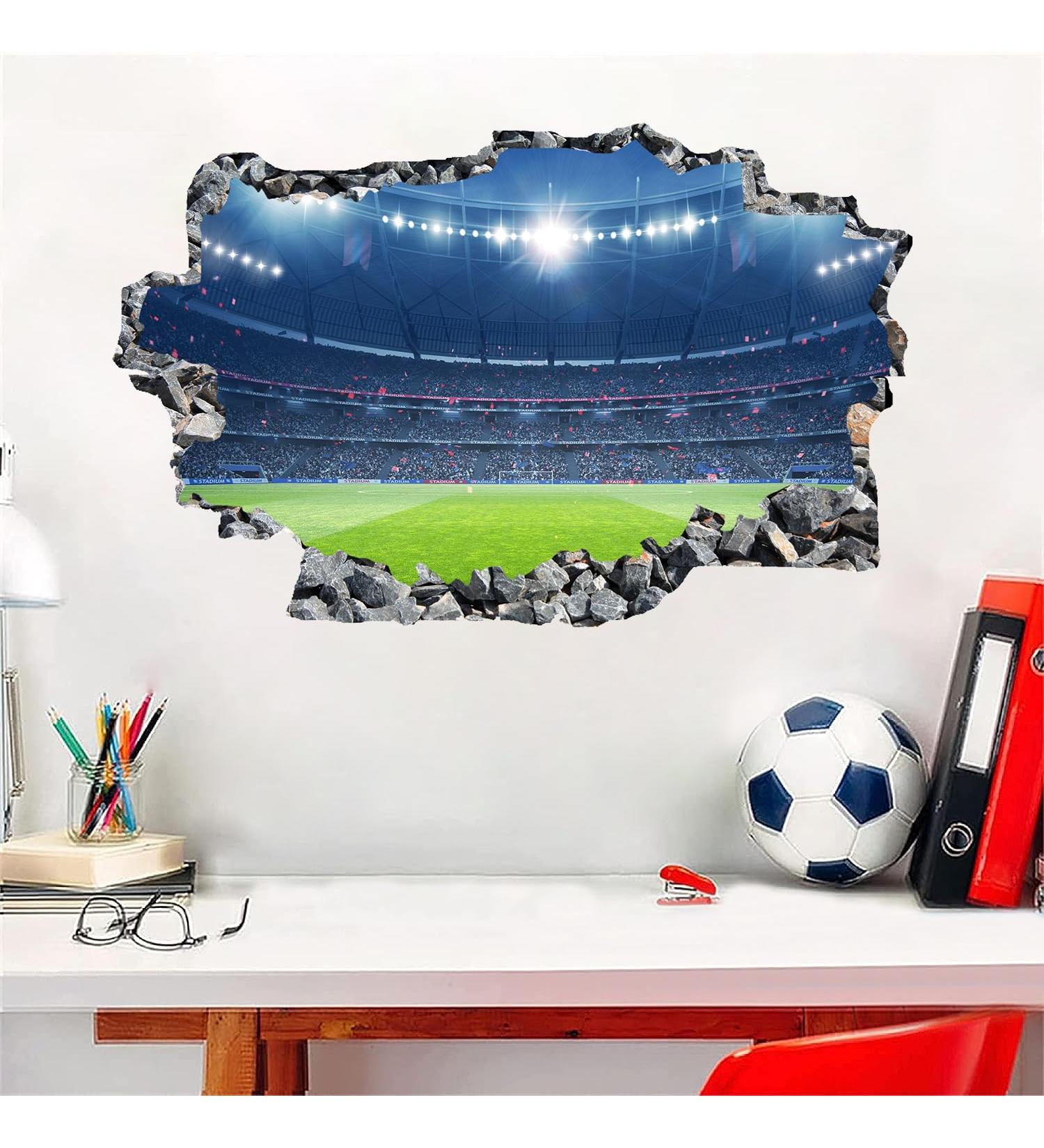 ANHUIB 3D Football Wall Stickers - Soccer Sport Decal for Boys Bedroom | Kids Room, Teens, Playroom Wall Decor - Colourful Design - Buy Online on GoSupps.com